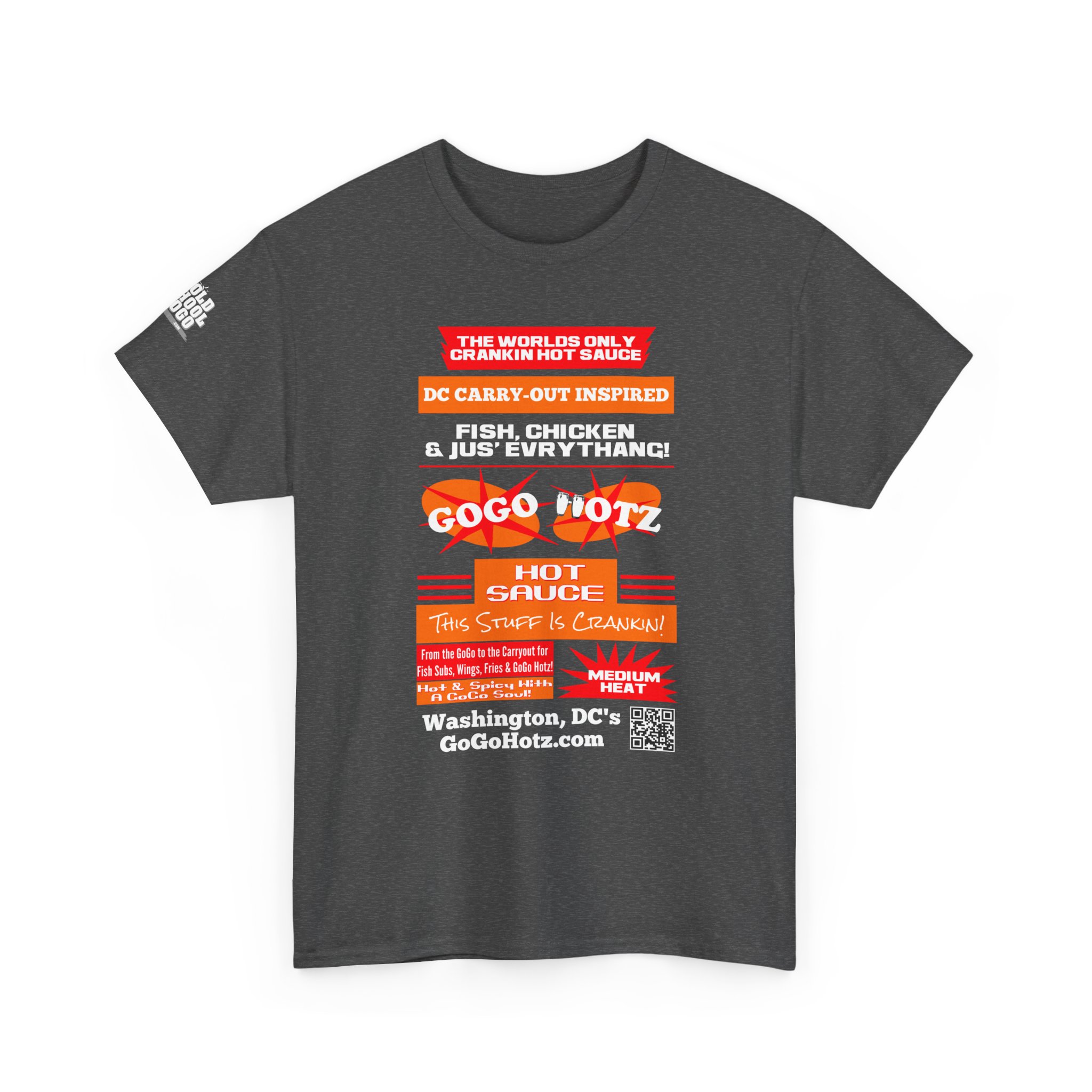 **Tee - GoGo Hotz - Red & Orange Print - Image 15