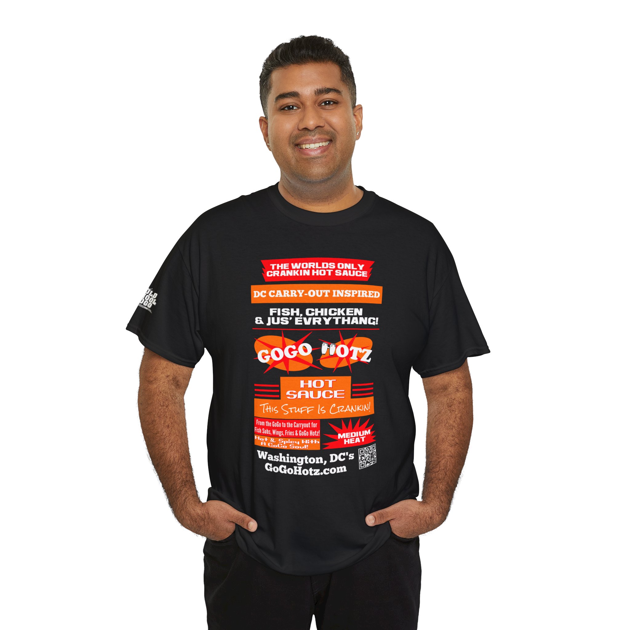 **Tee - GoGo Hotz - Red & Orange Print - Image 7