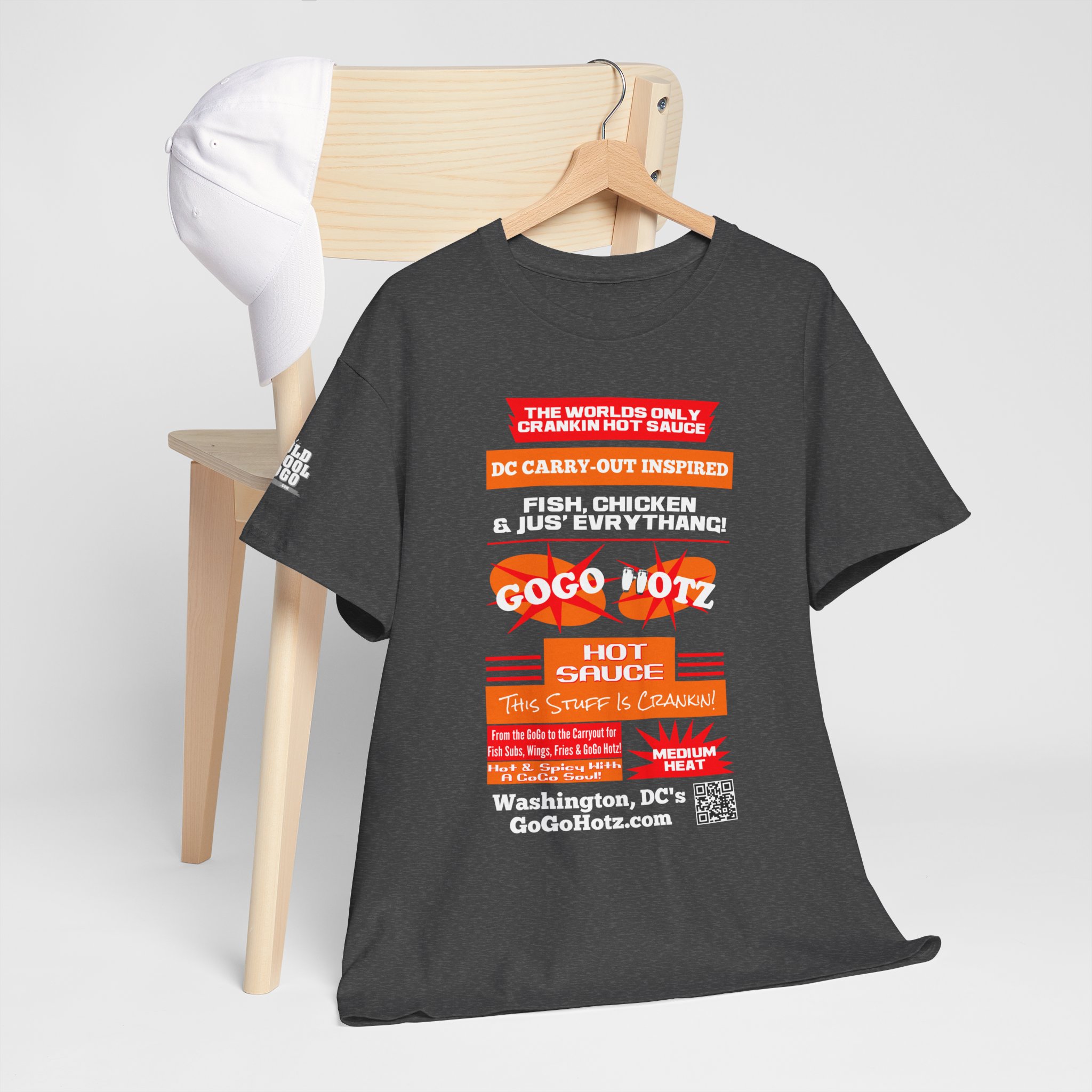 **Tee - GoGo Hotz - Red & Orange Print - Image 18