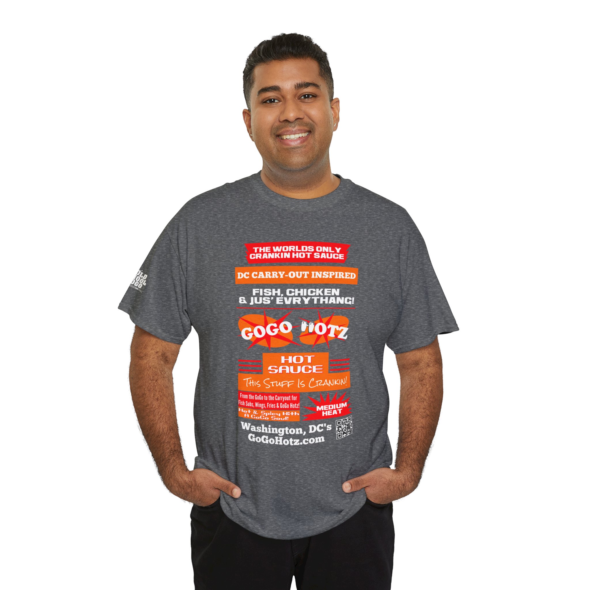 **Tee - GoGo Hotz - Red & Orange Print - Image 14