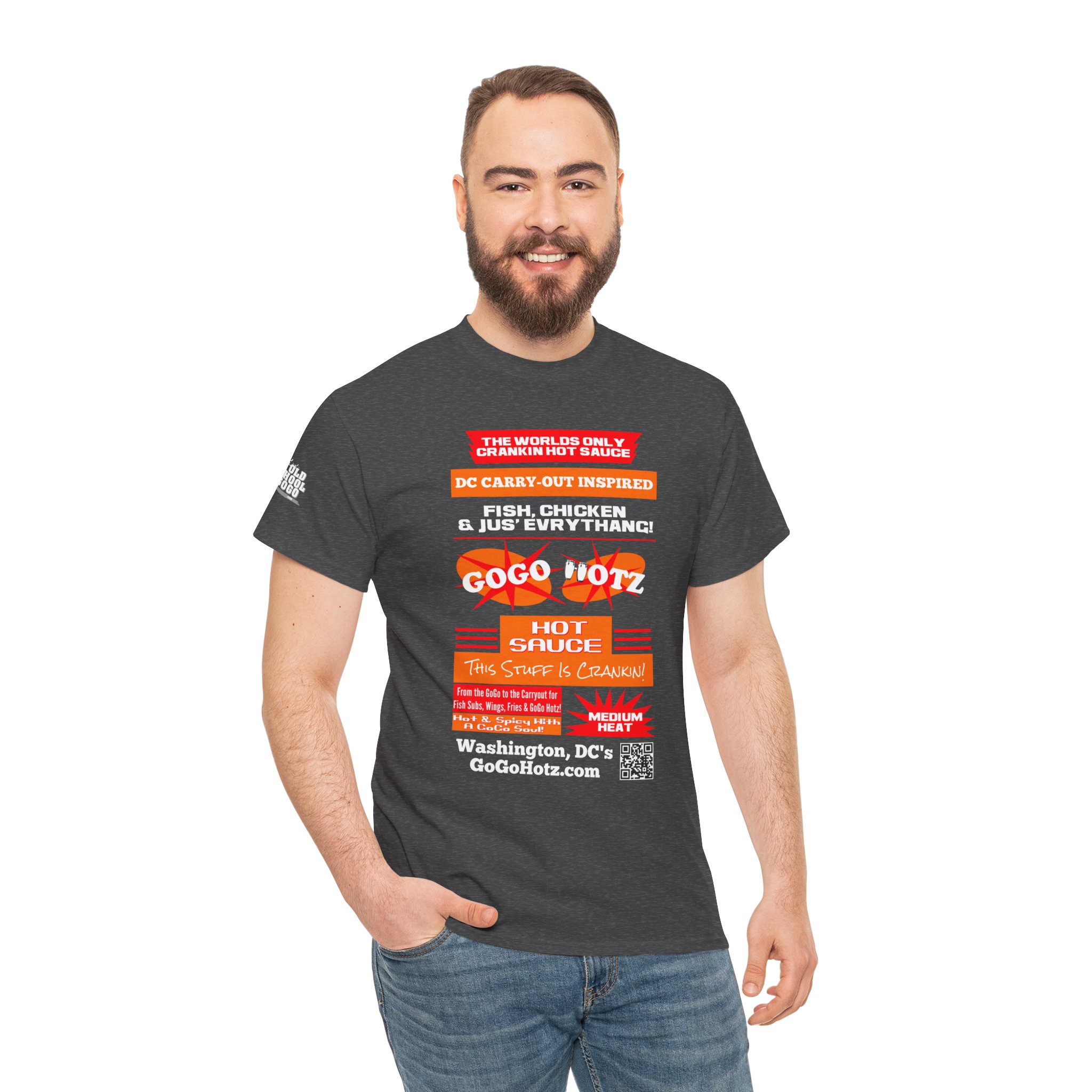 **Tee - GoGo Hotz - Red & Orange Print - Image 20
