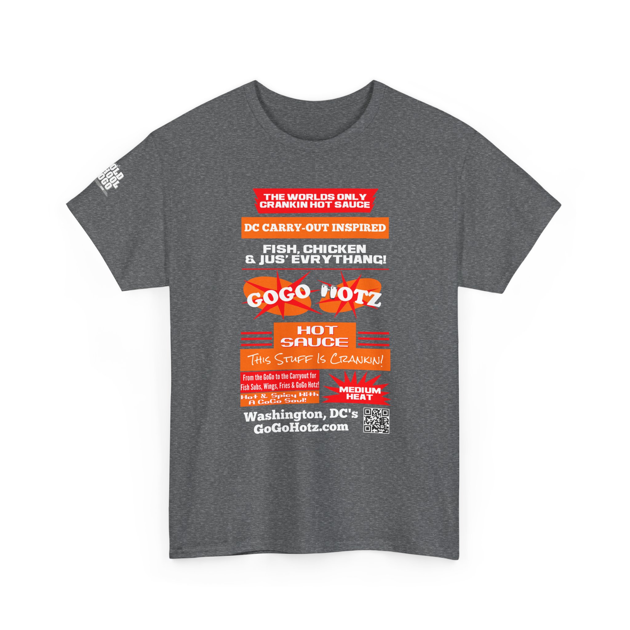 **Tee - GoGo Hotz - Red & Orange Print - Image 8