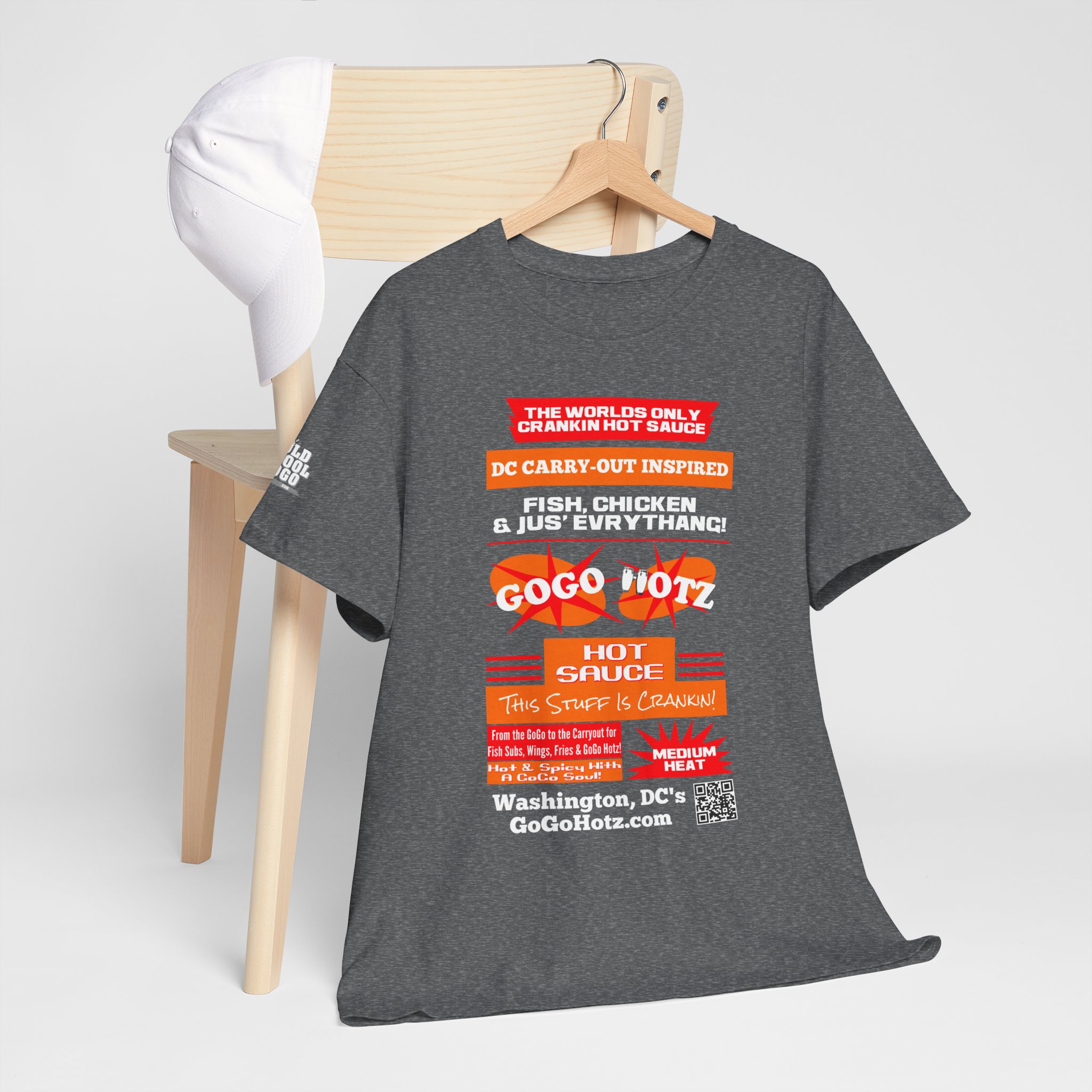 **Tee - GoGo Hotz - Red & Orange Print - Image 11