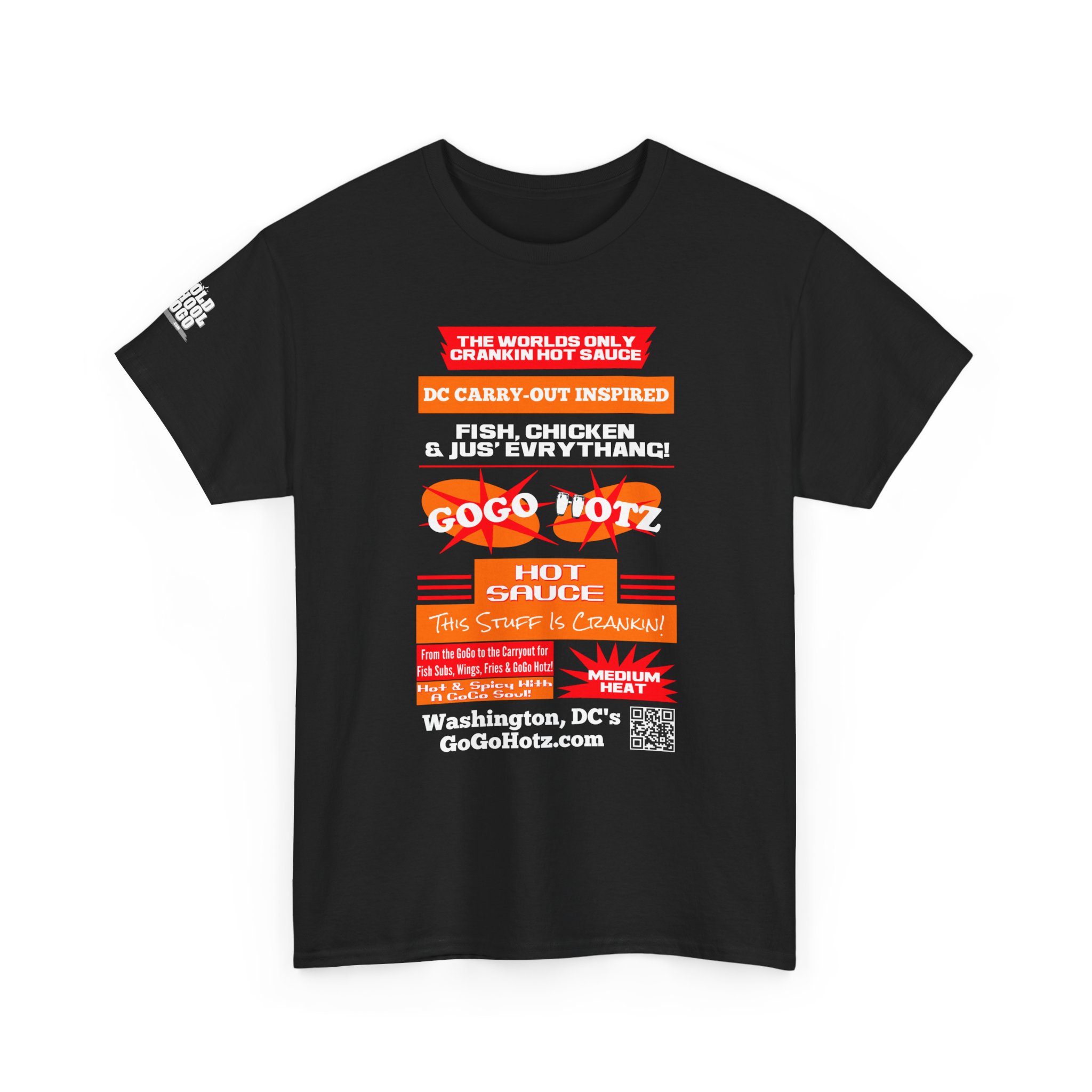 **Tee - GoGo Hotz - Red & Orange Print - Image 2
