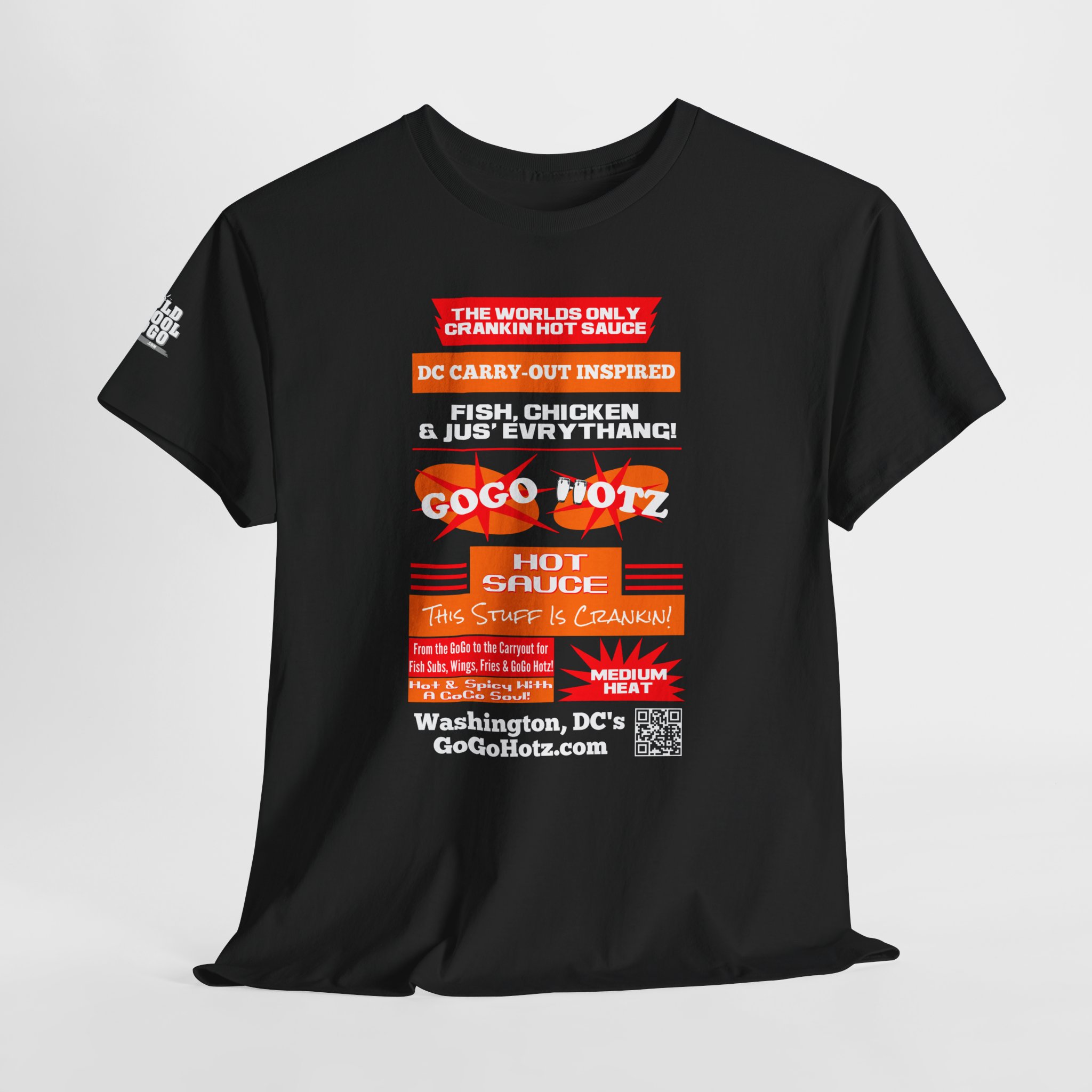 **Tee - GoGo Hotz - Red & Orange Print - Image 4