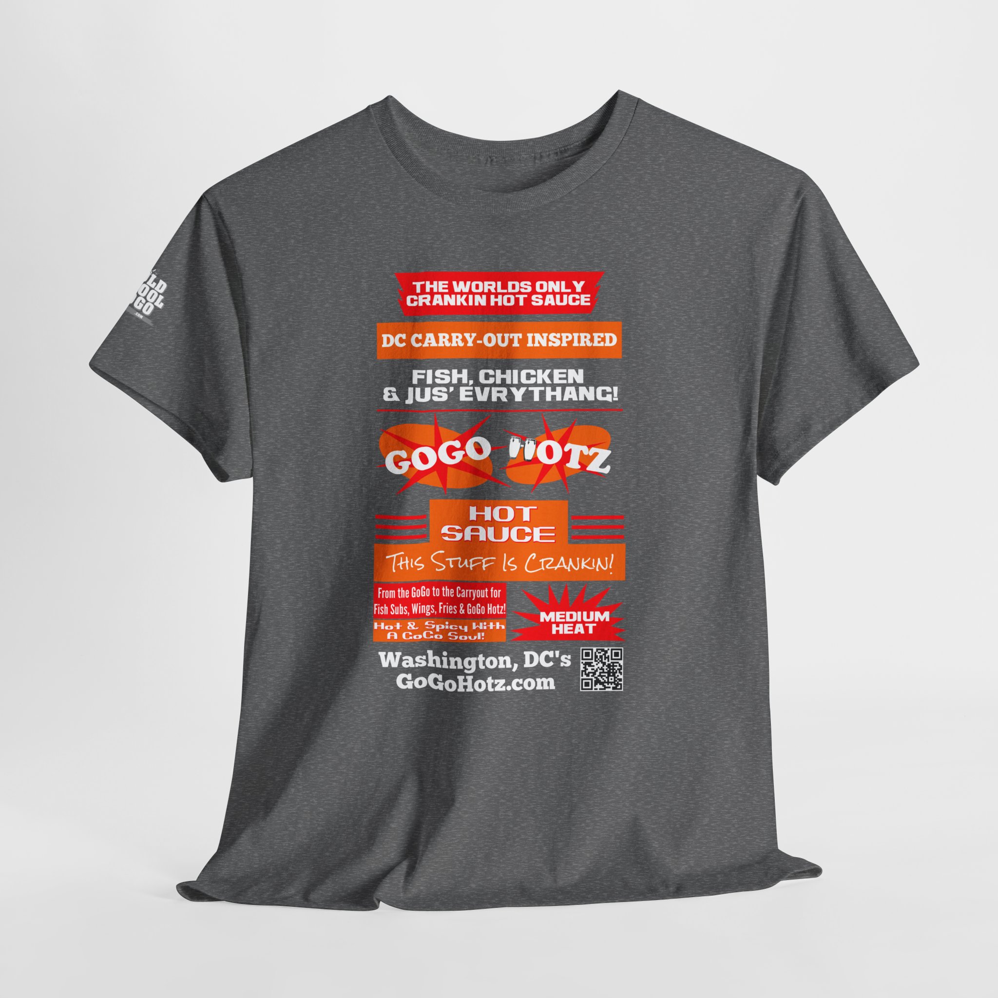 **Tee - GoGo Hotz - Red & Orange Print - Image 24