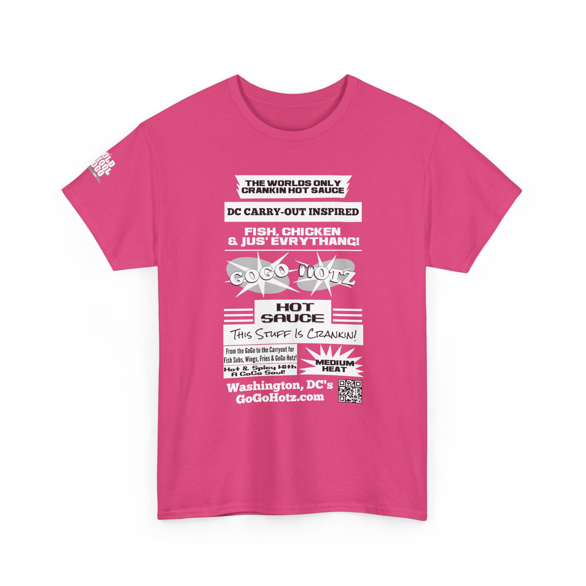 **Tee - GoGo Hotz - White, Black & Grey Print - Image 46