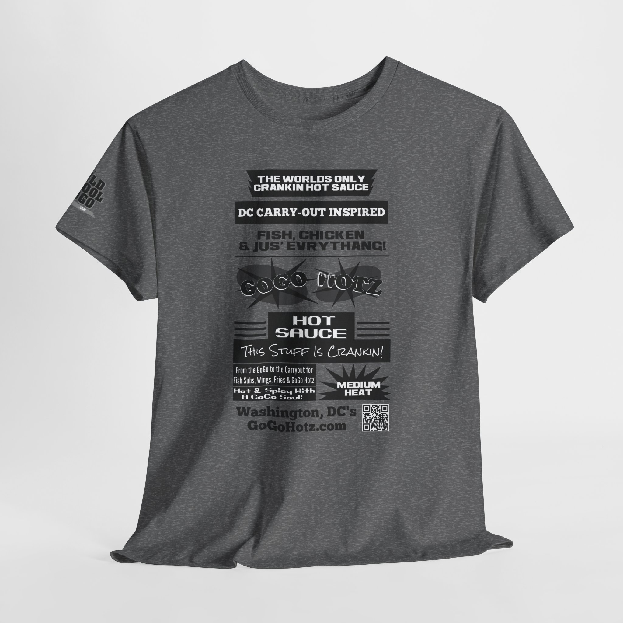 **Tee – GoGo Hotz – Black & Grey Print - Image 21