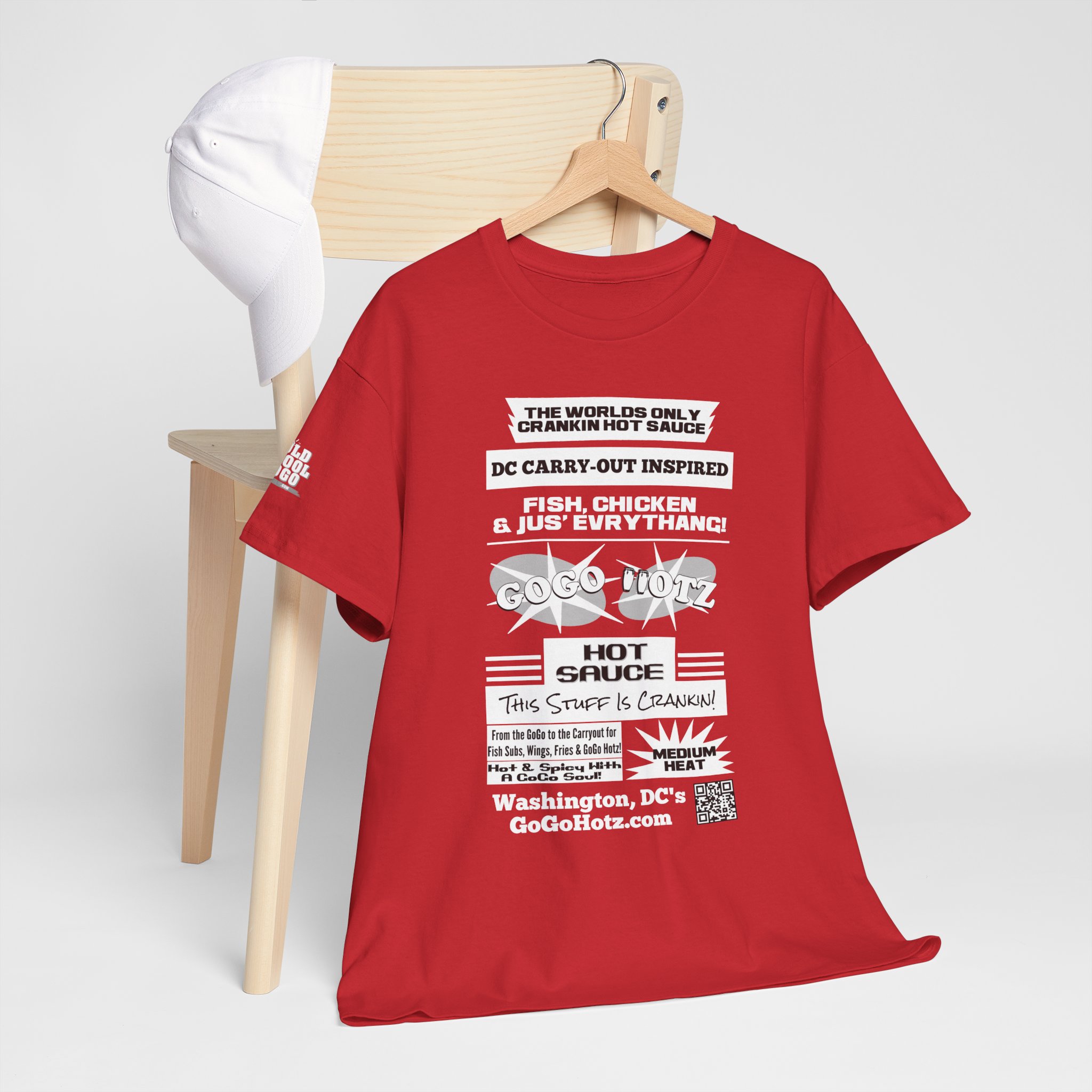 **Tee - GoGo Hotz - White, Black & Grey Print - Image 51