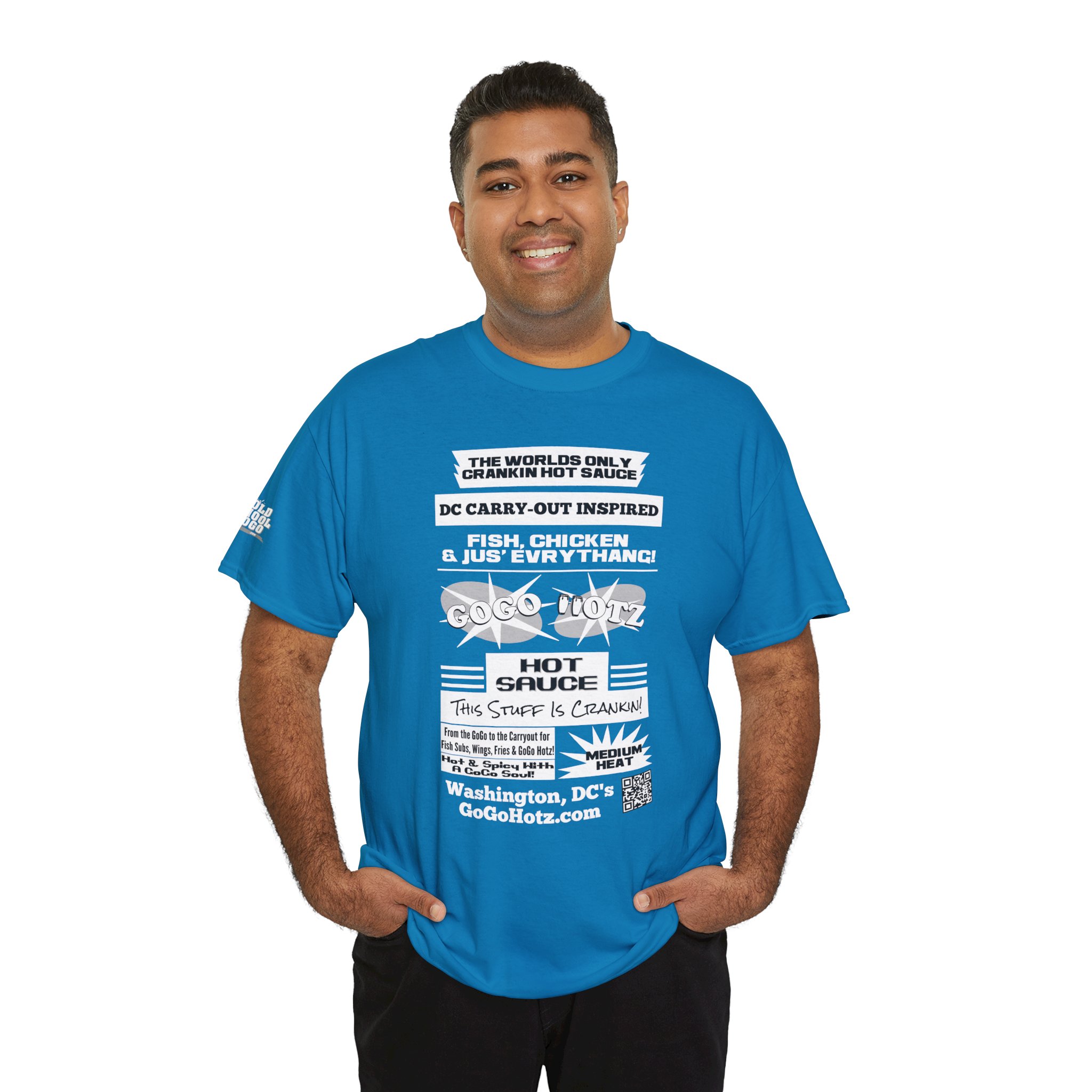 **Tee - GoGo Hotz - White, Black & Grey Print - Image 40