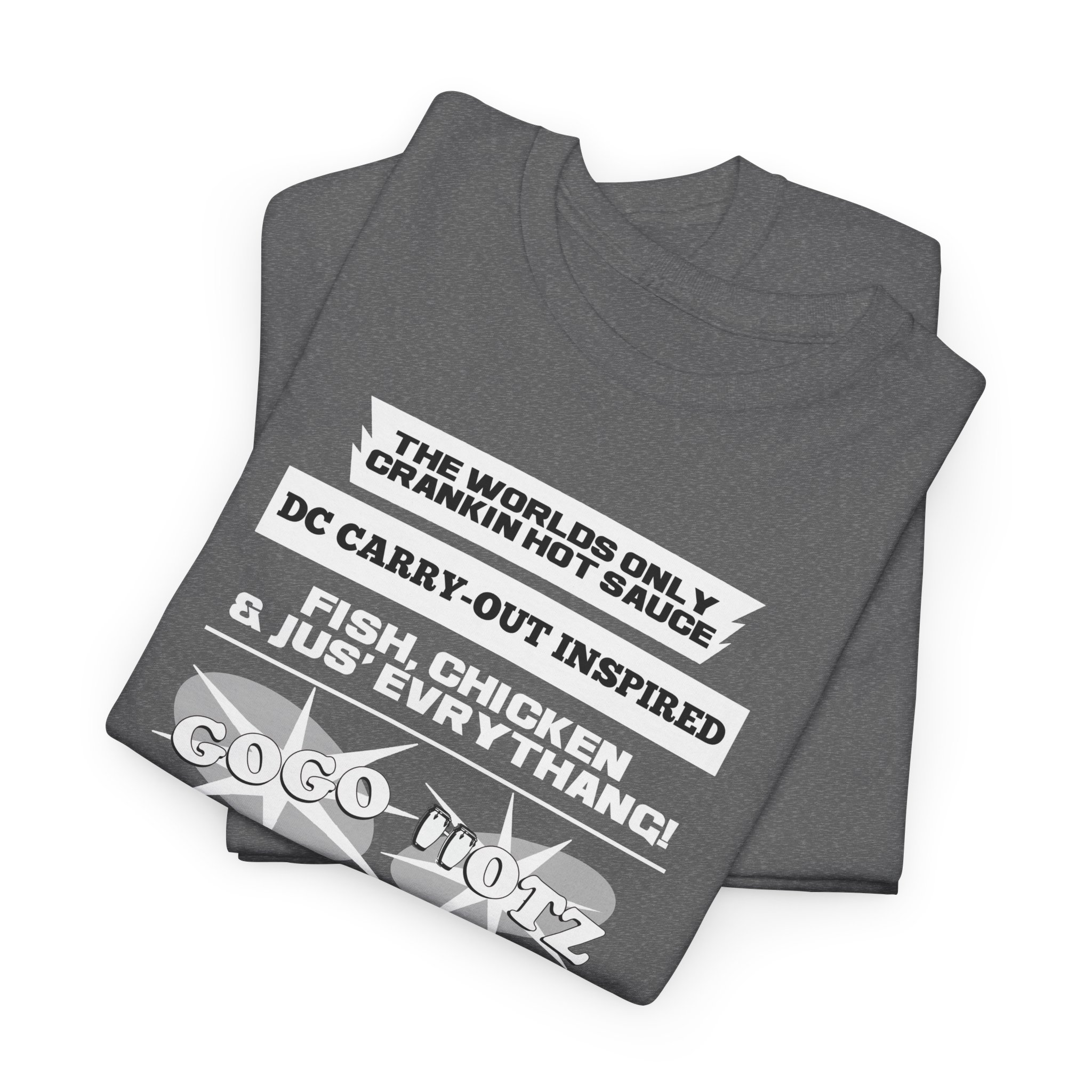 **Tee - GoGo Hotz - White, Black & Grey Print - Image 13