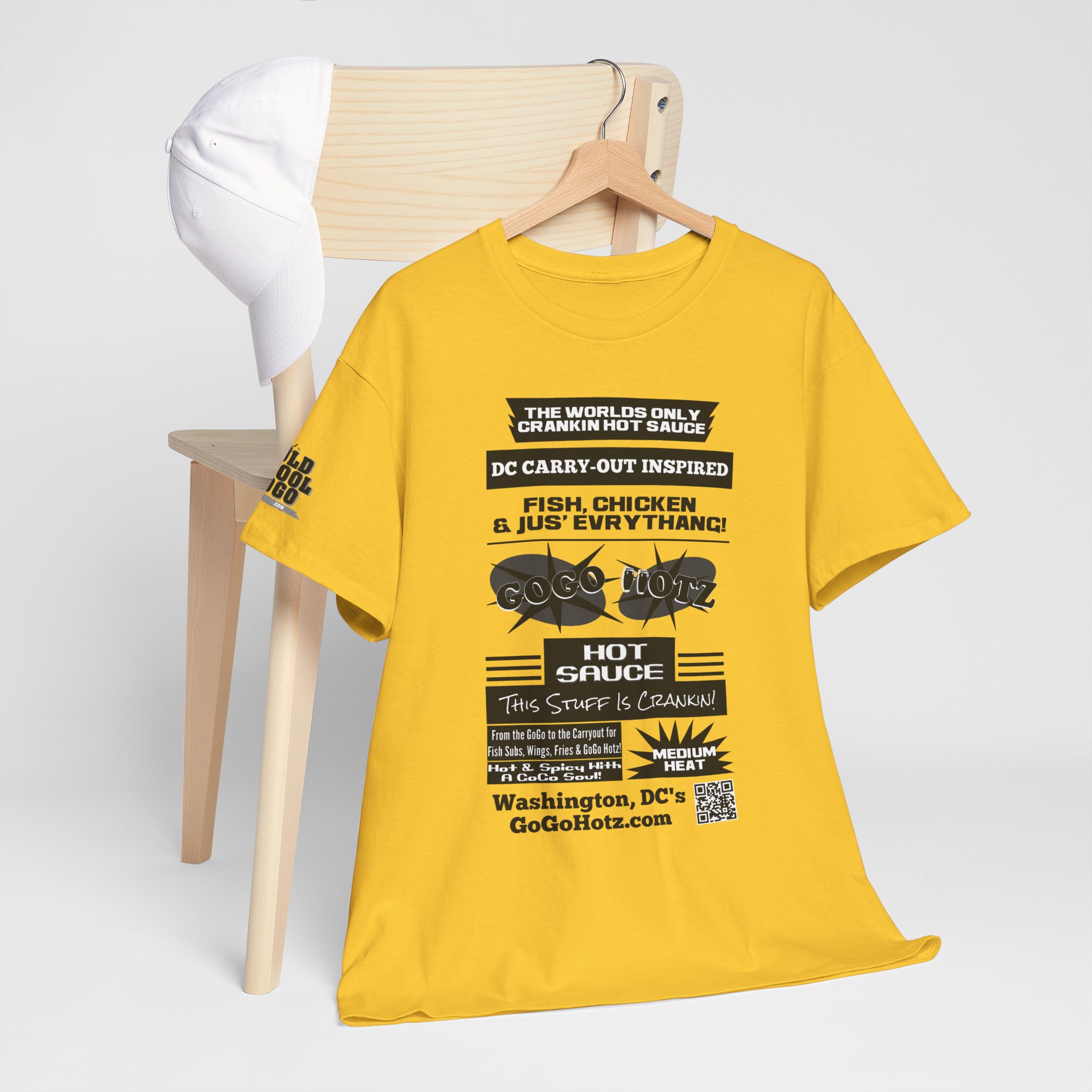 **Tee – GoGo Hotz – Black & Grey Print - Image 48