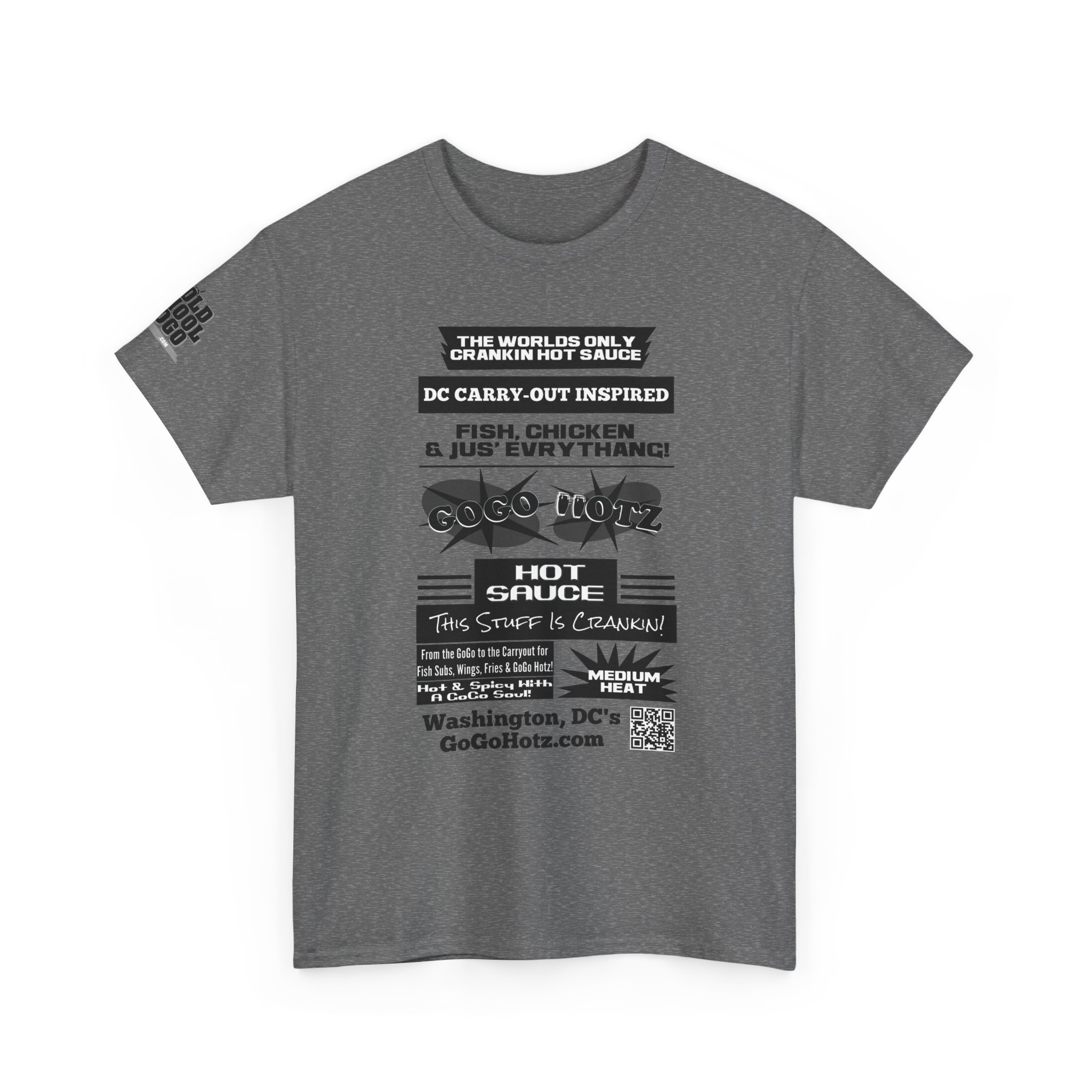 **Tee – GoGo Hotz – Black & Grey Print - Image 19