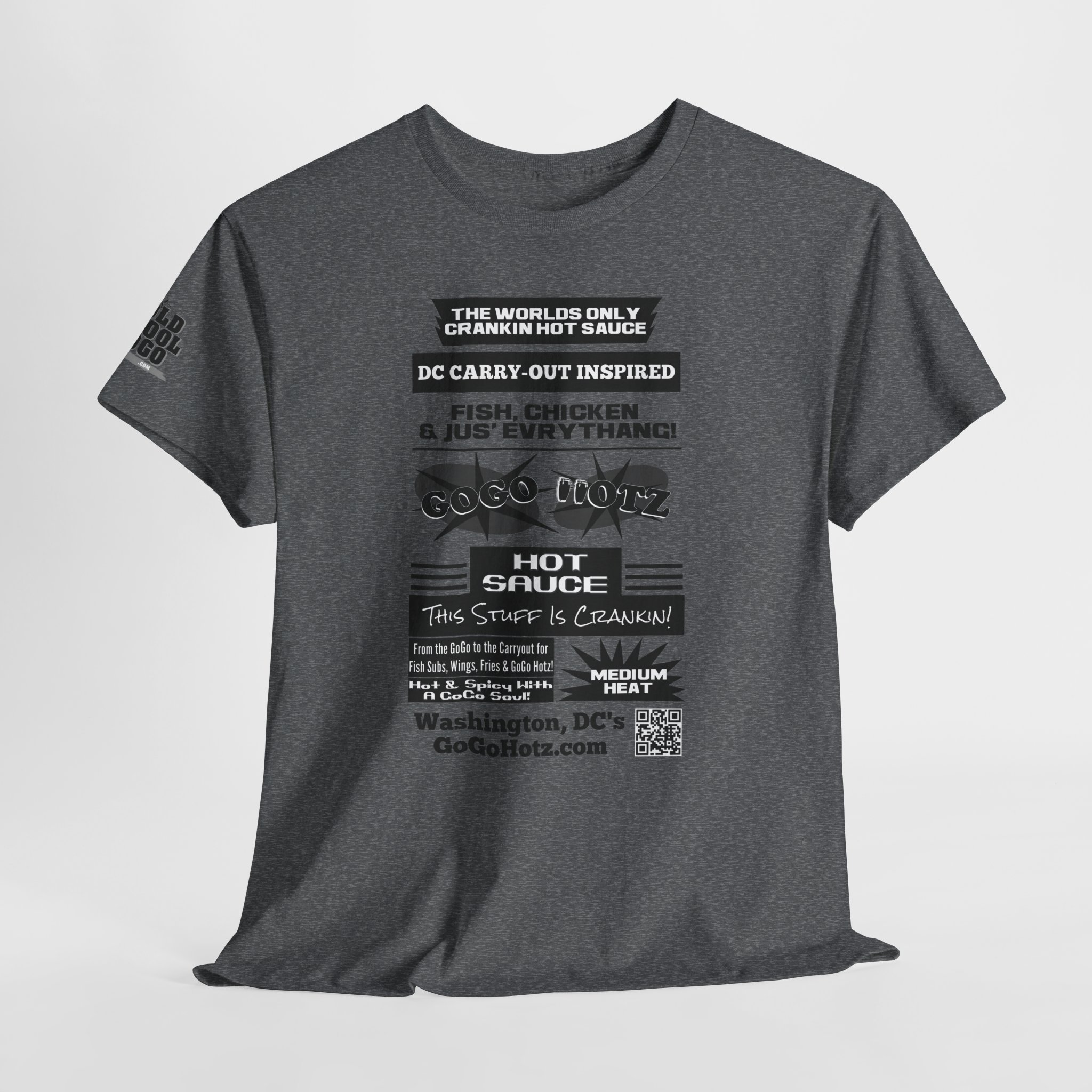 **Tee – GoGo Hotz – Black & Grey Print - Image 7