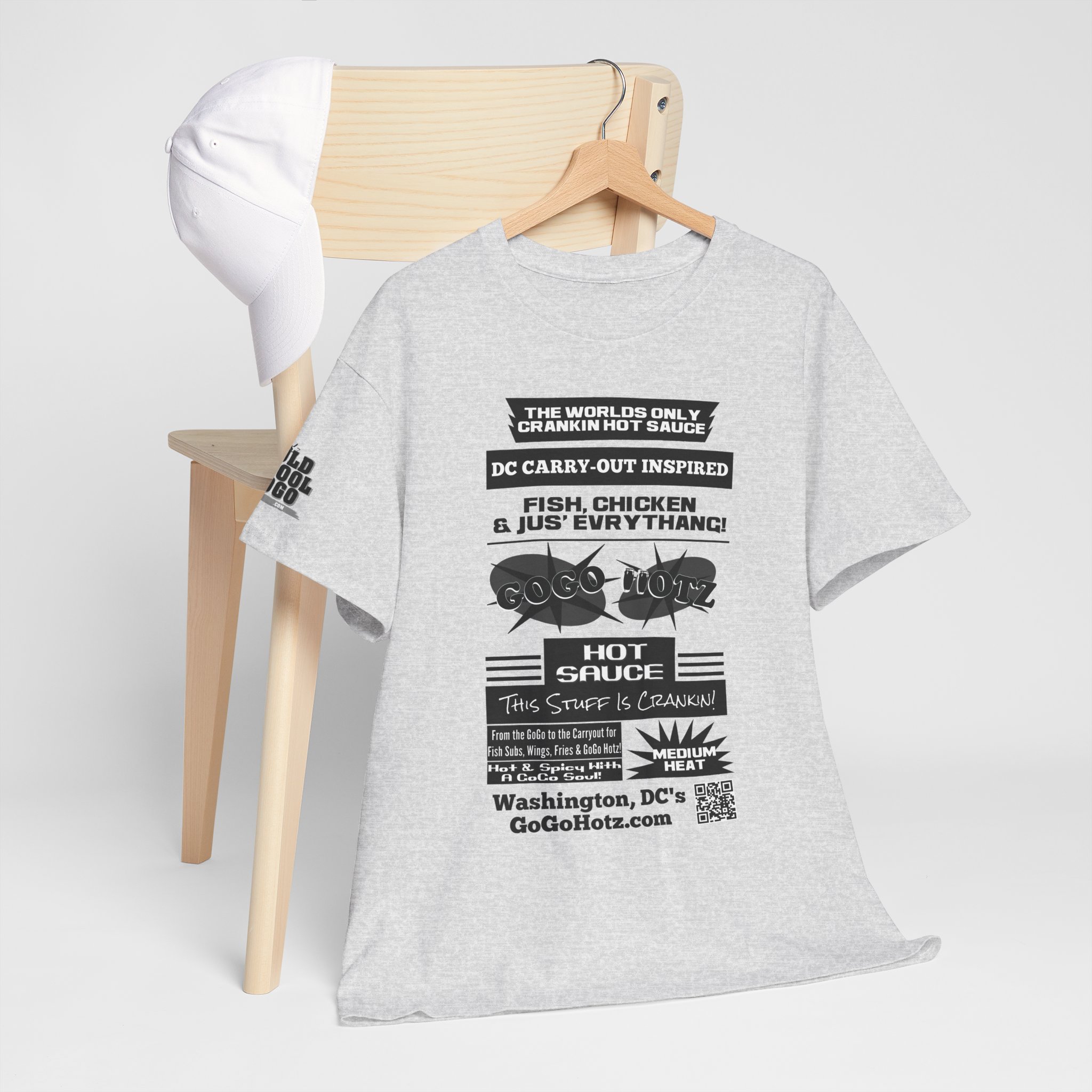 **Tee – GoGo Hotz – Black & Grey Print - Image 36