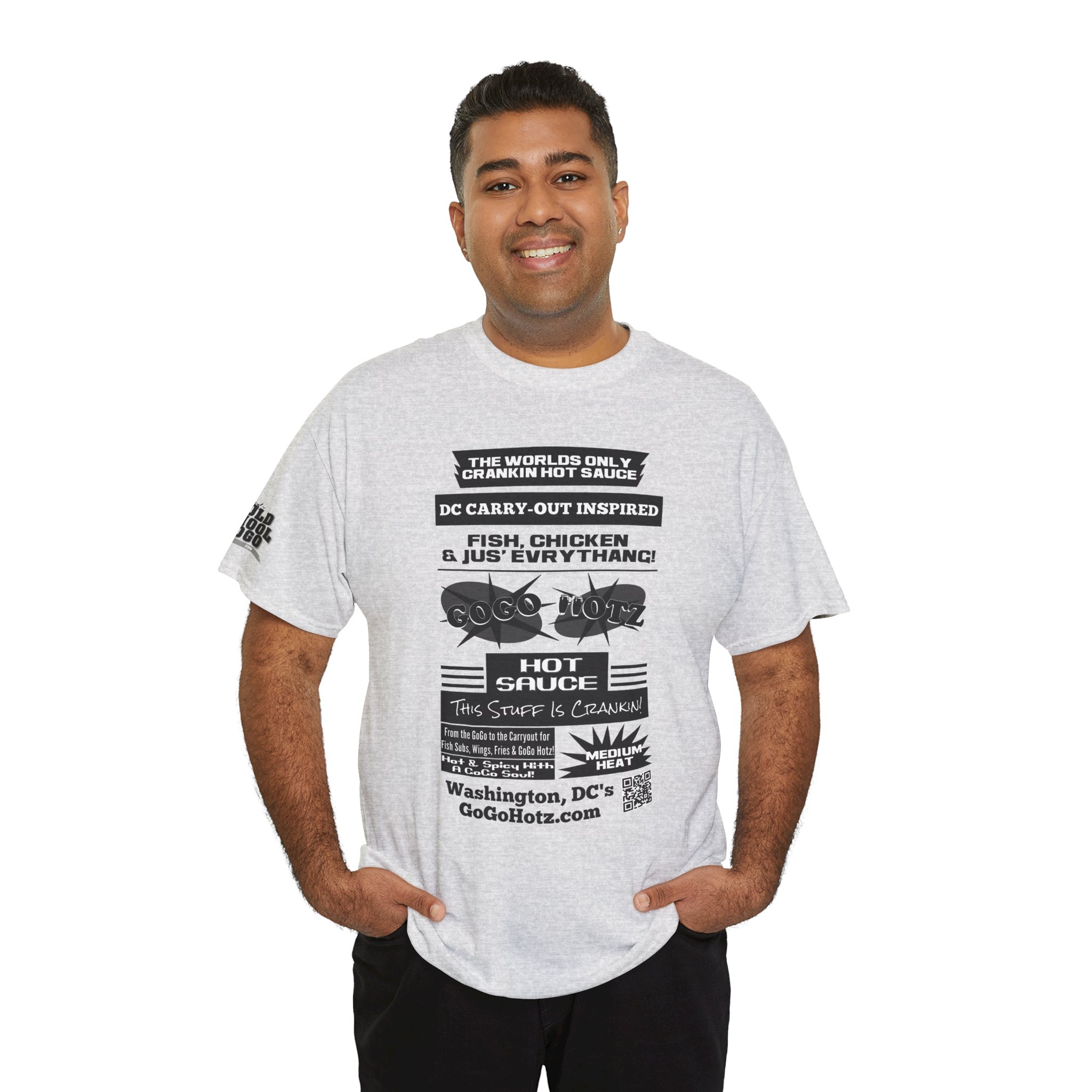 **Tee – GoGo Hotz – Black & Grey Print - Image 37