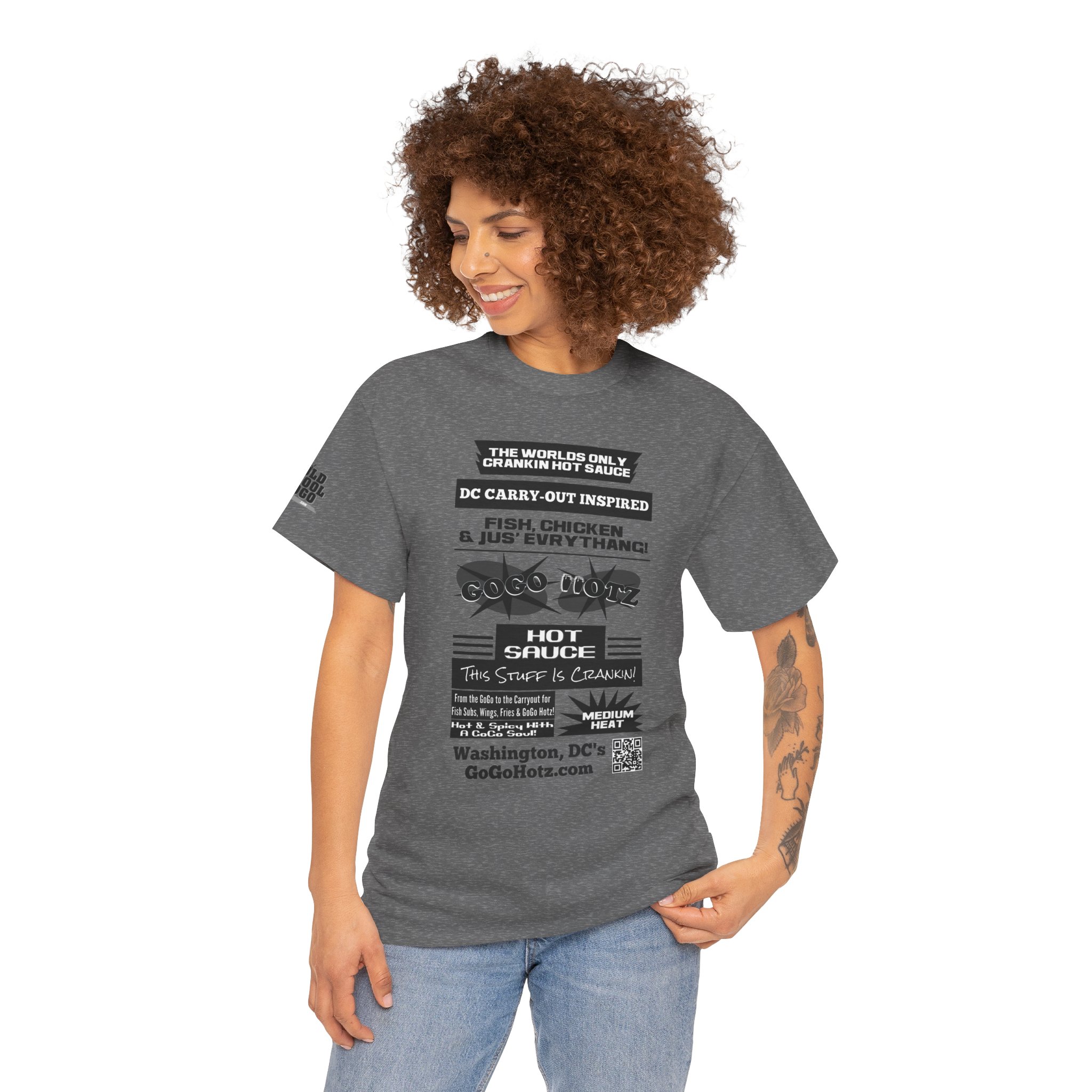 **Tee – GoGo Hotz – Black & Grey Print - Image 23