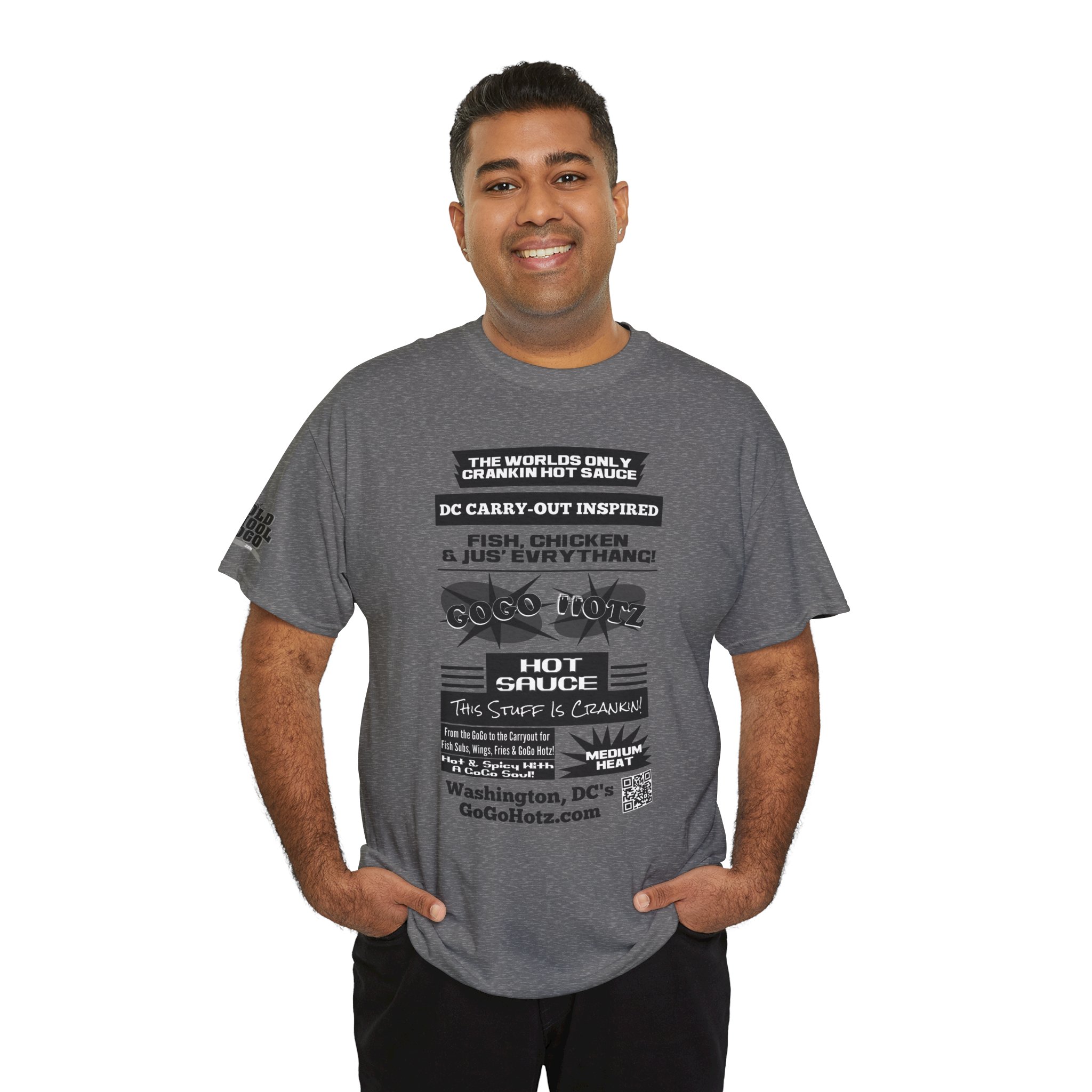 **Tee – GoGo Hotz – Black & Grey Print - Image 25