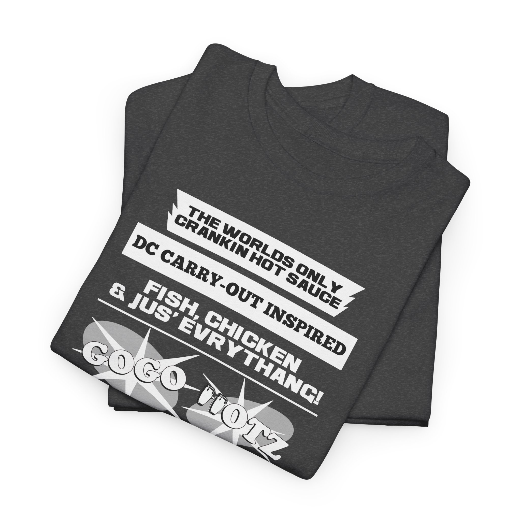 **Tee - GoGo Hotz - White, Black & Grey Print - Image 9