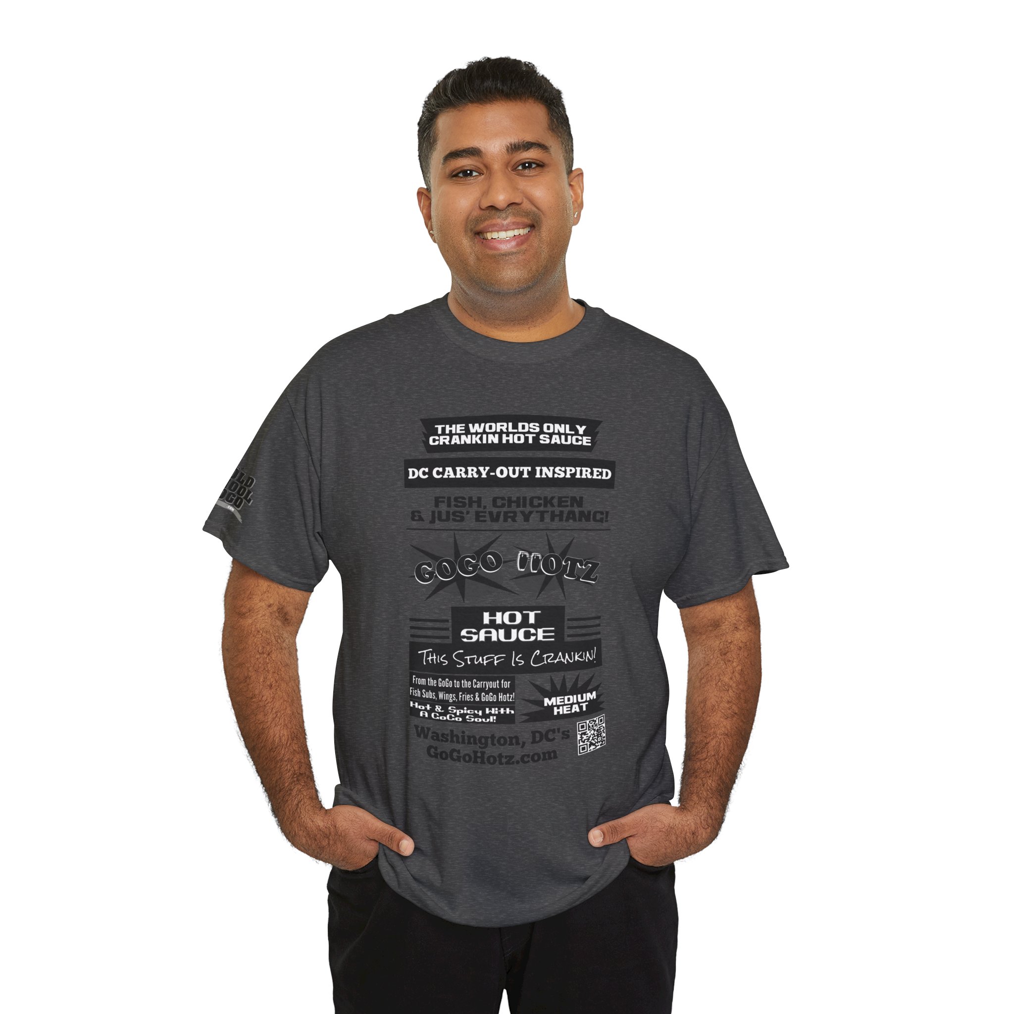 **Tee – GoGo Hotz – Black & Grey Print - Image 18
