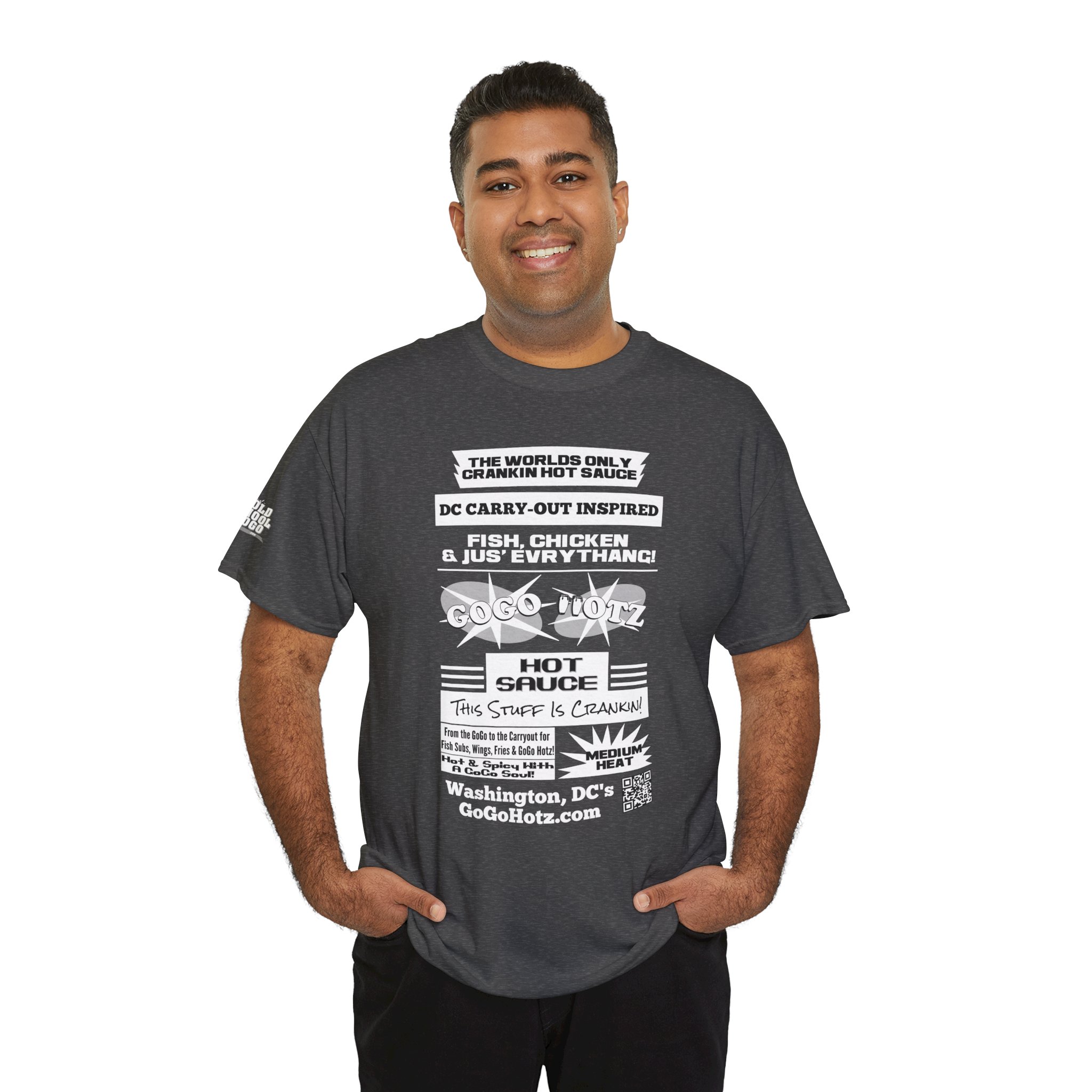 **Tee - GoGo Hotz - White, Black & Grey Print - Image 12