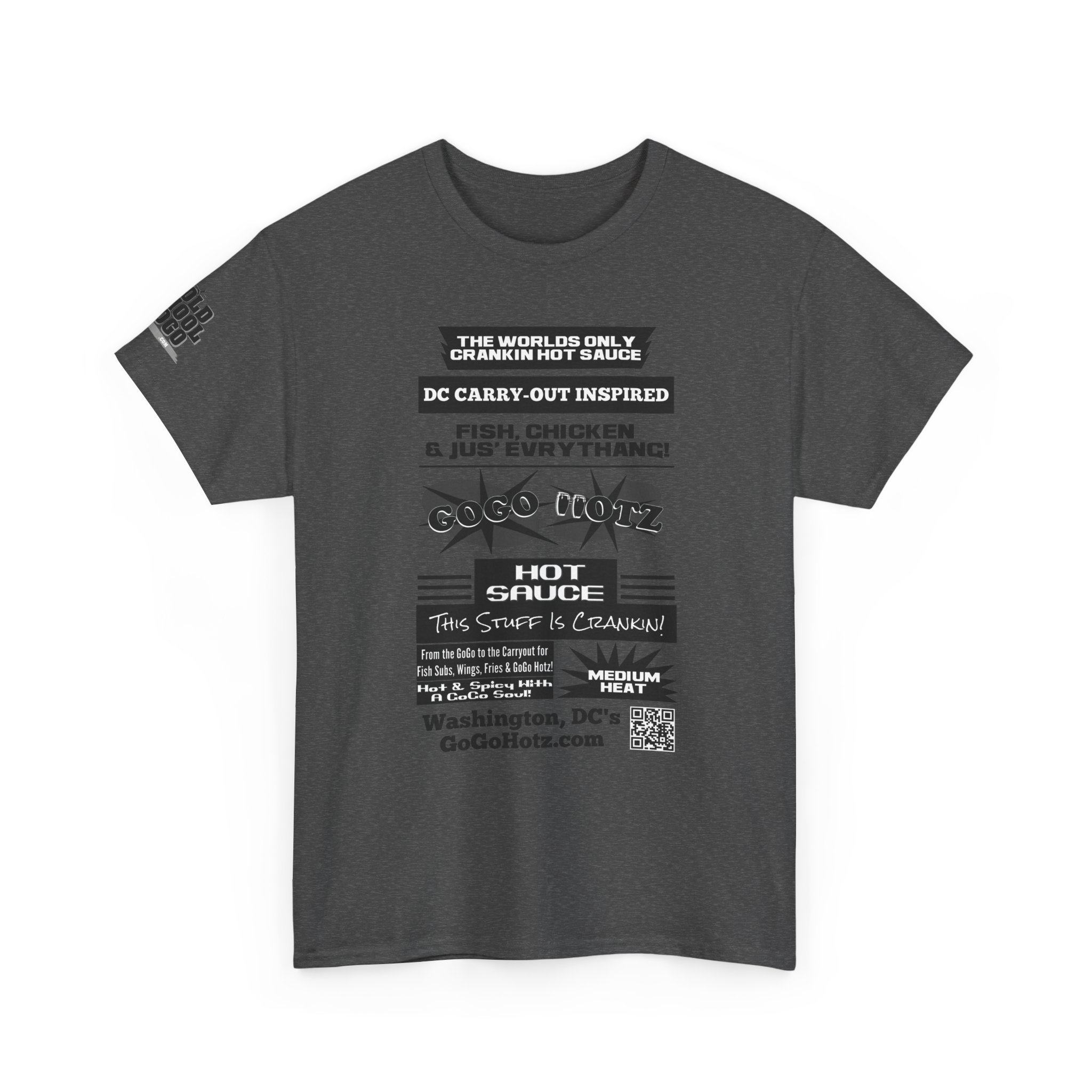 **Tee – GoGo Hotz – Black & Grey Print - Image 12