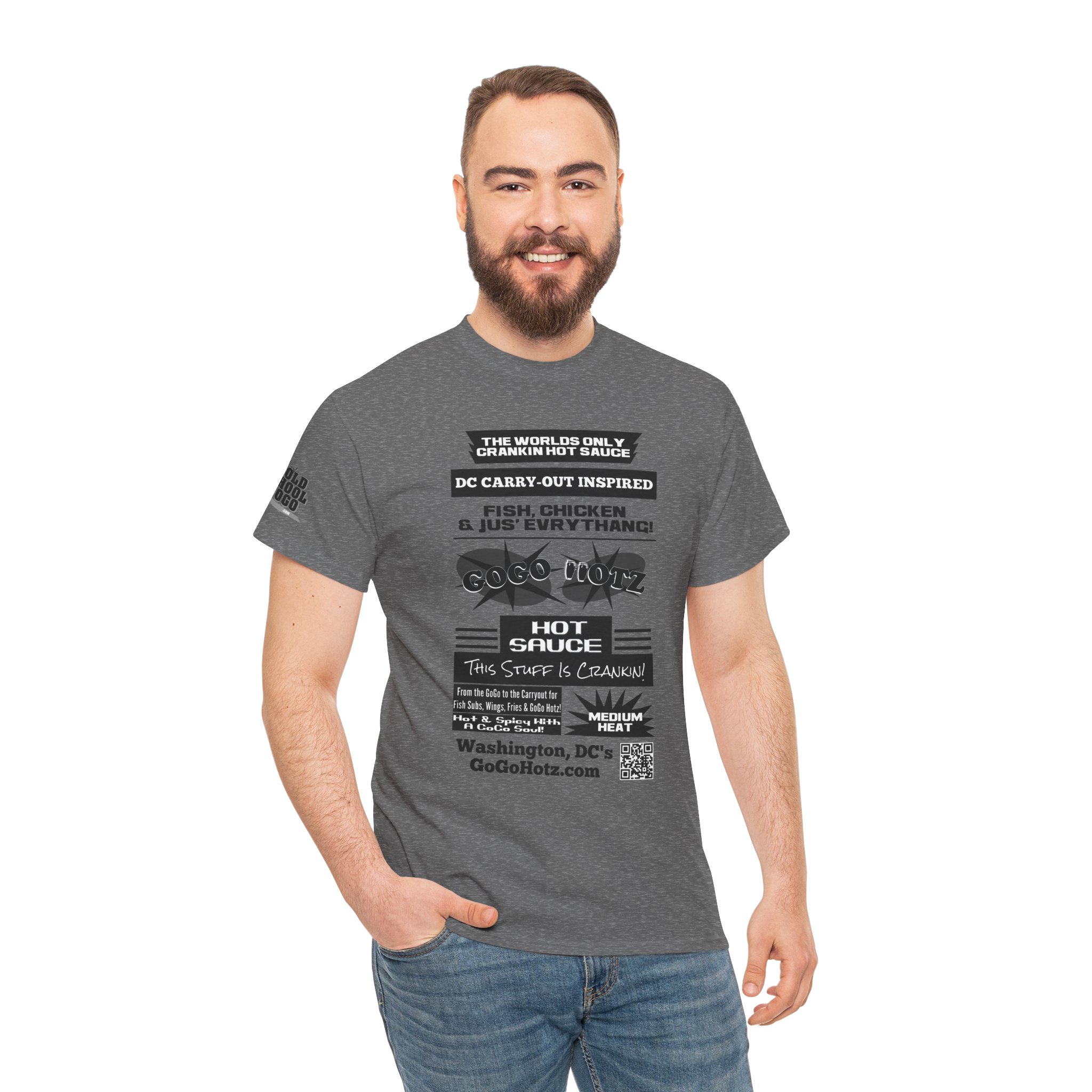 **Tee – GoGo Hotz – Black & Grey Print - Image 24