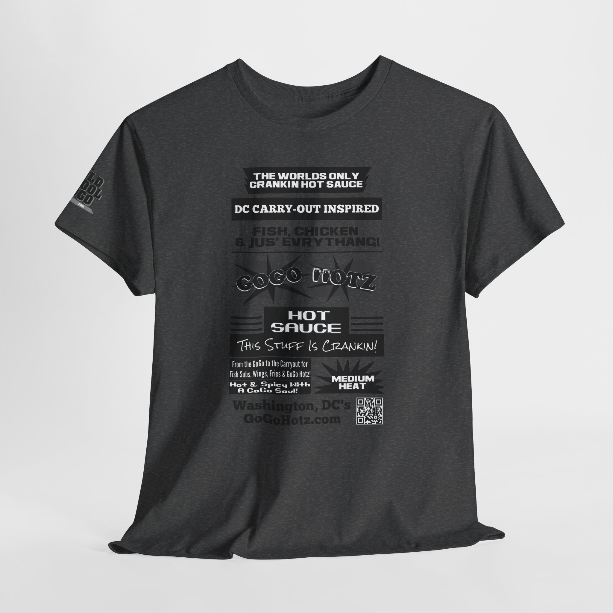 **Tee – GoGo Hotz – Black & Grey Print - Image 14