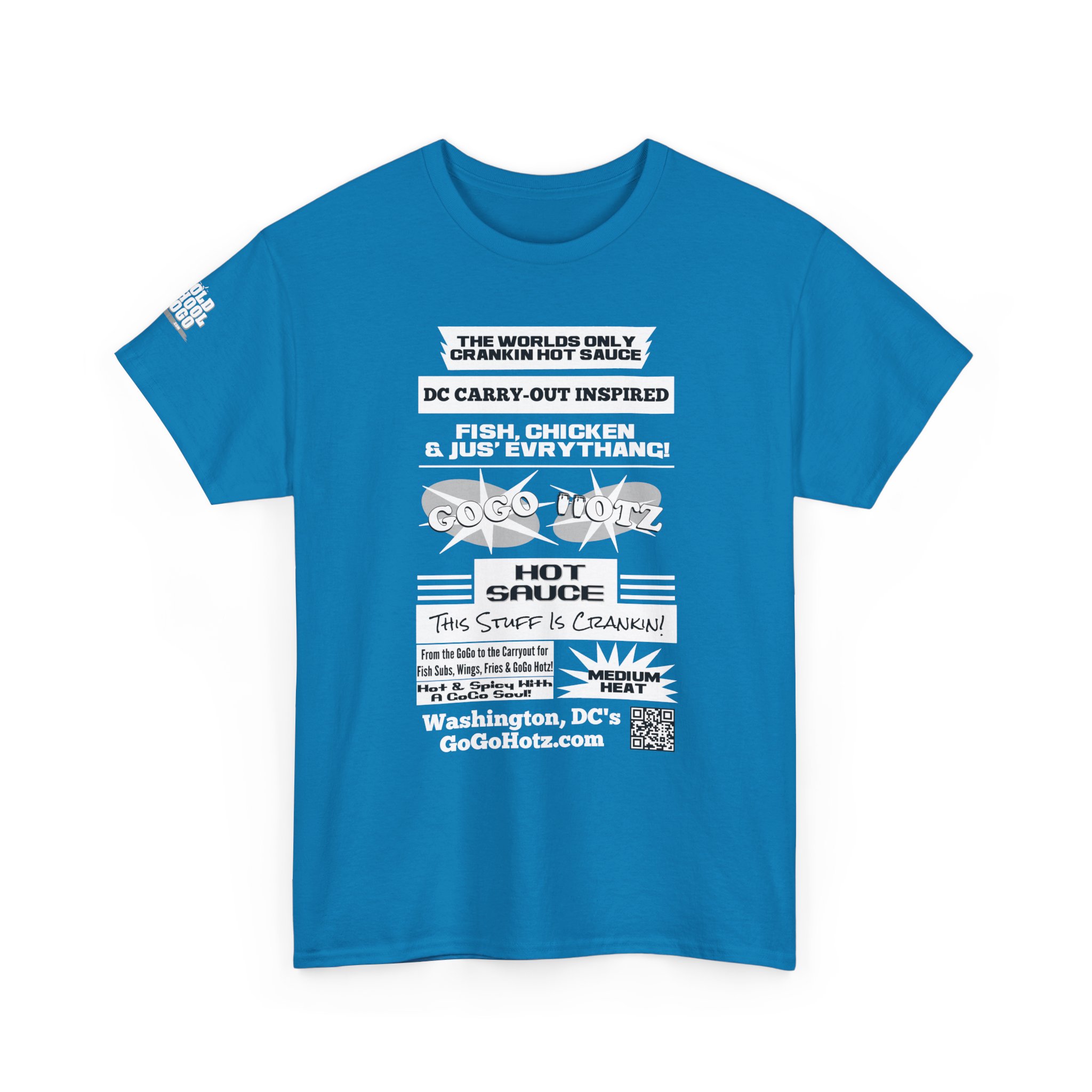 **Tee - GoGo Hotz - White, Black & Grey Print - Image 38