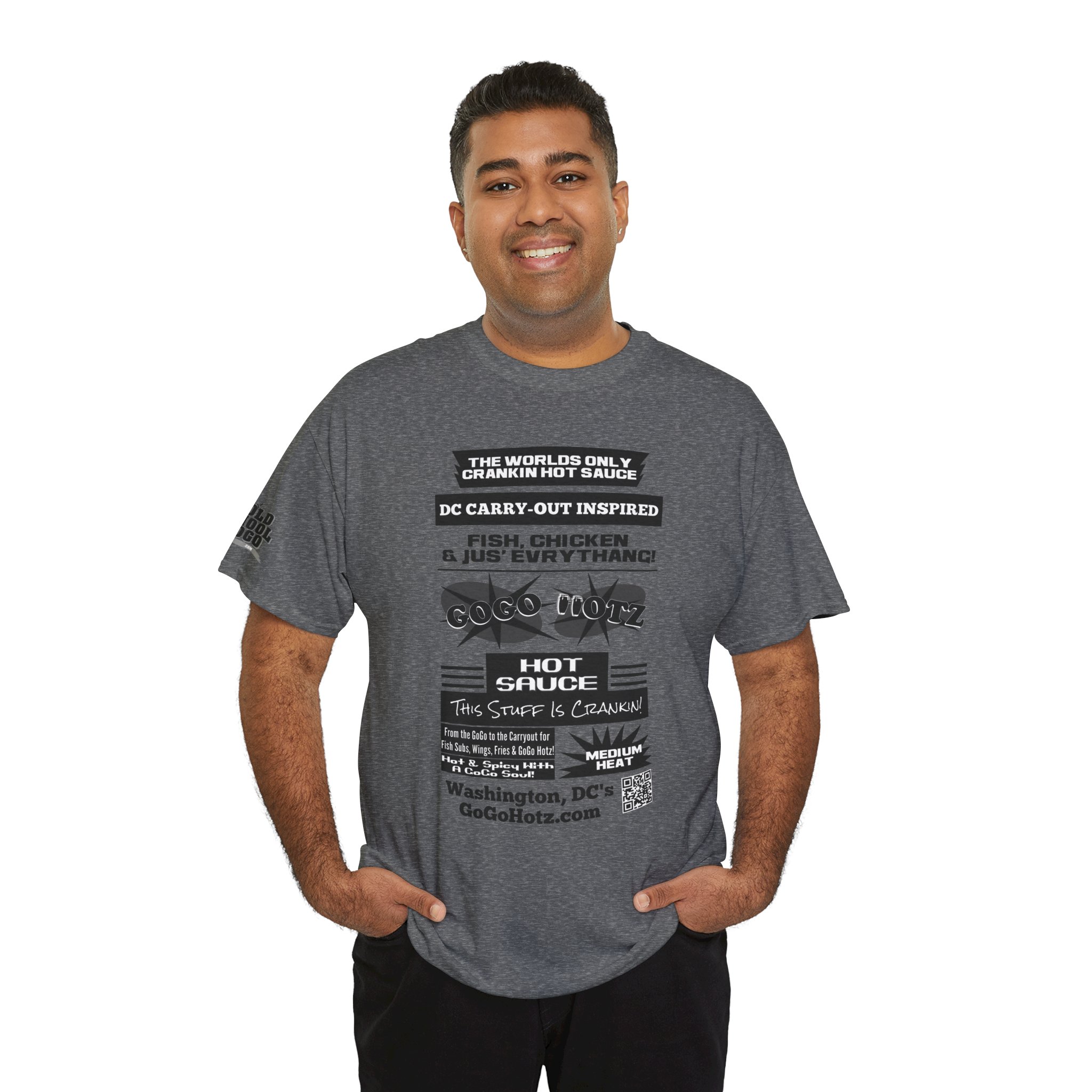 **Tee – GoGo Hotz – Black & Grey Print - Image 11