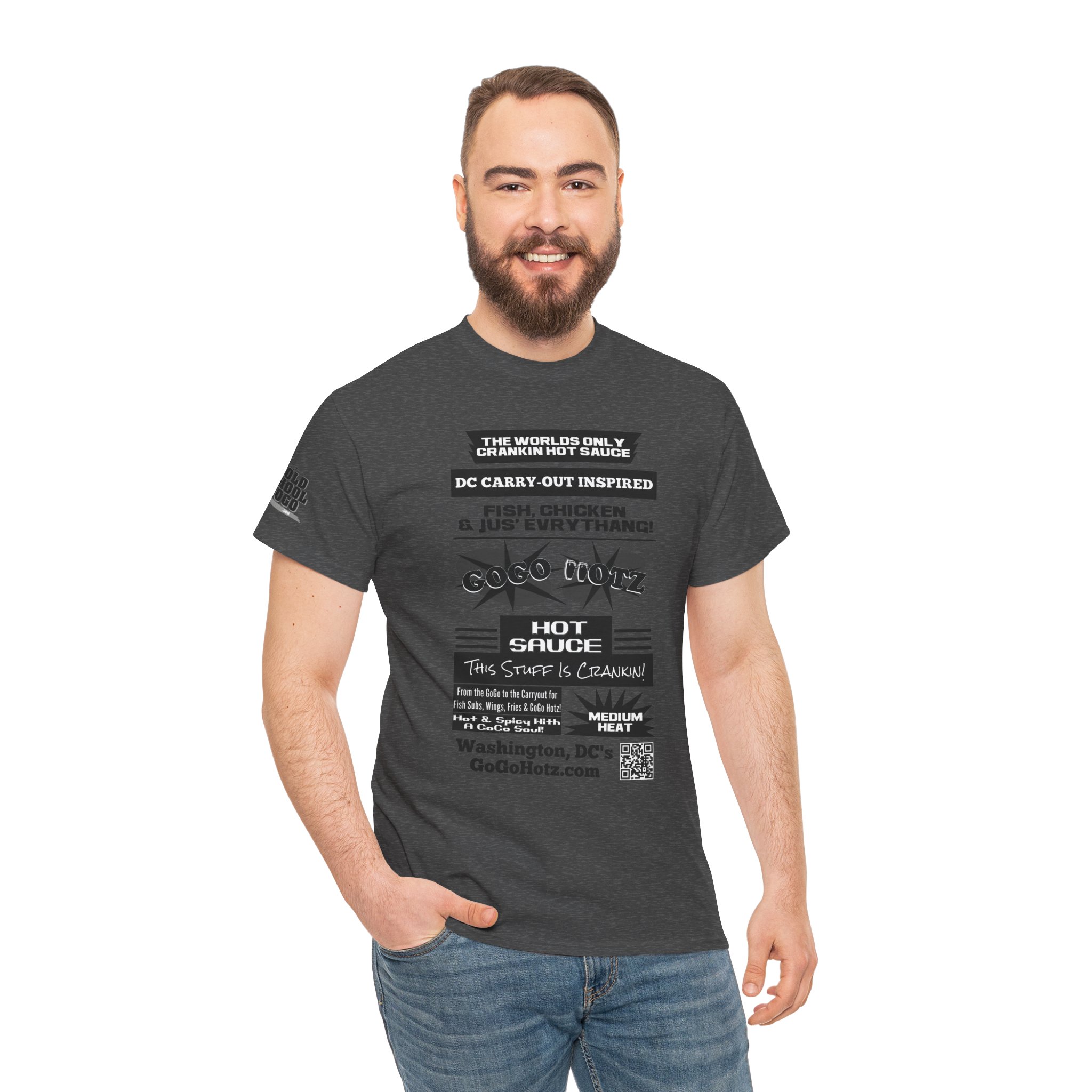 **Tee – GoGo Hotz – Black & Grey Print - Image 17