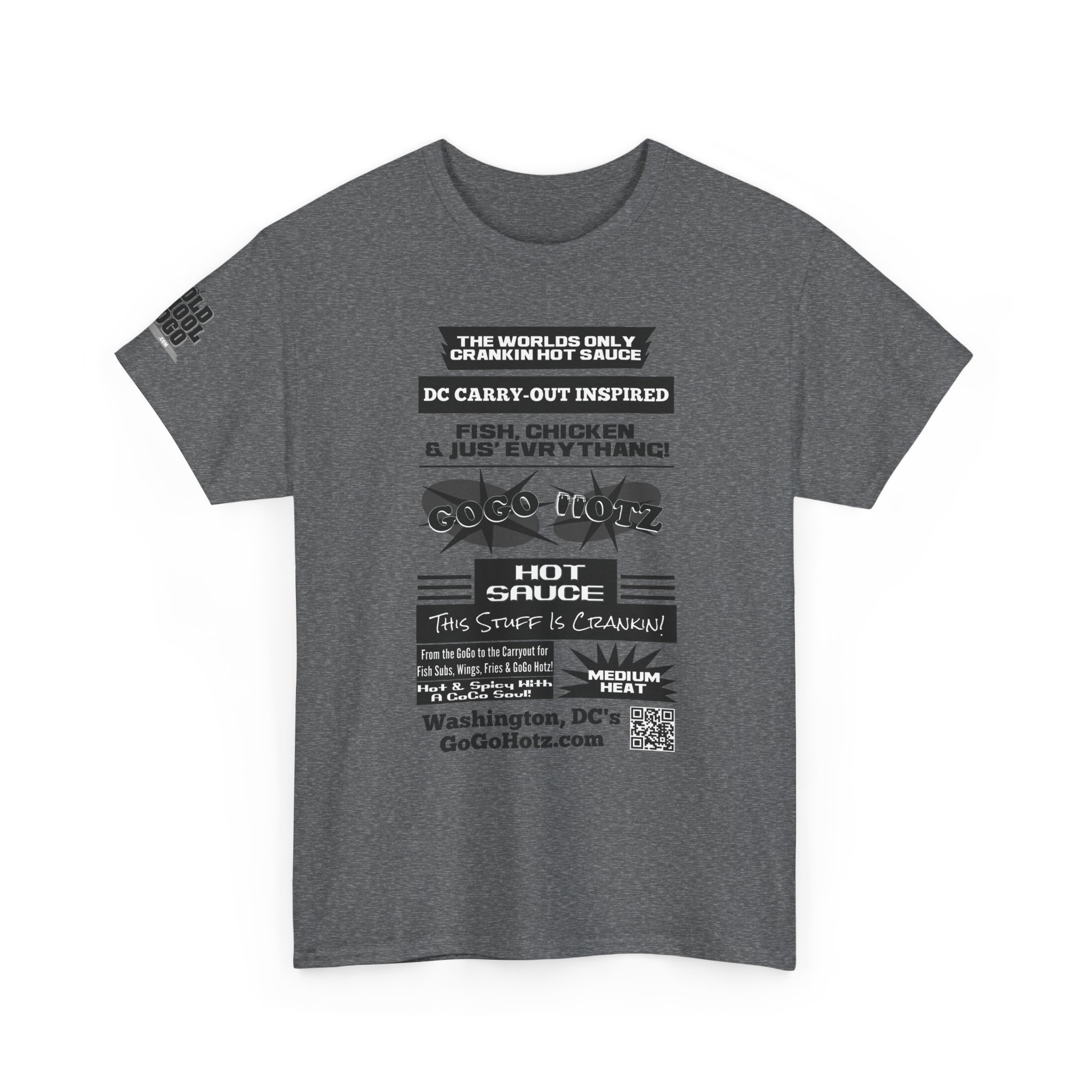 **Tee – GoGo Hotz – Black & Grey Print - Image 5
