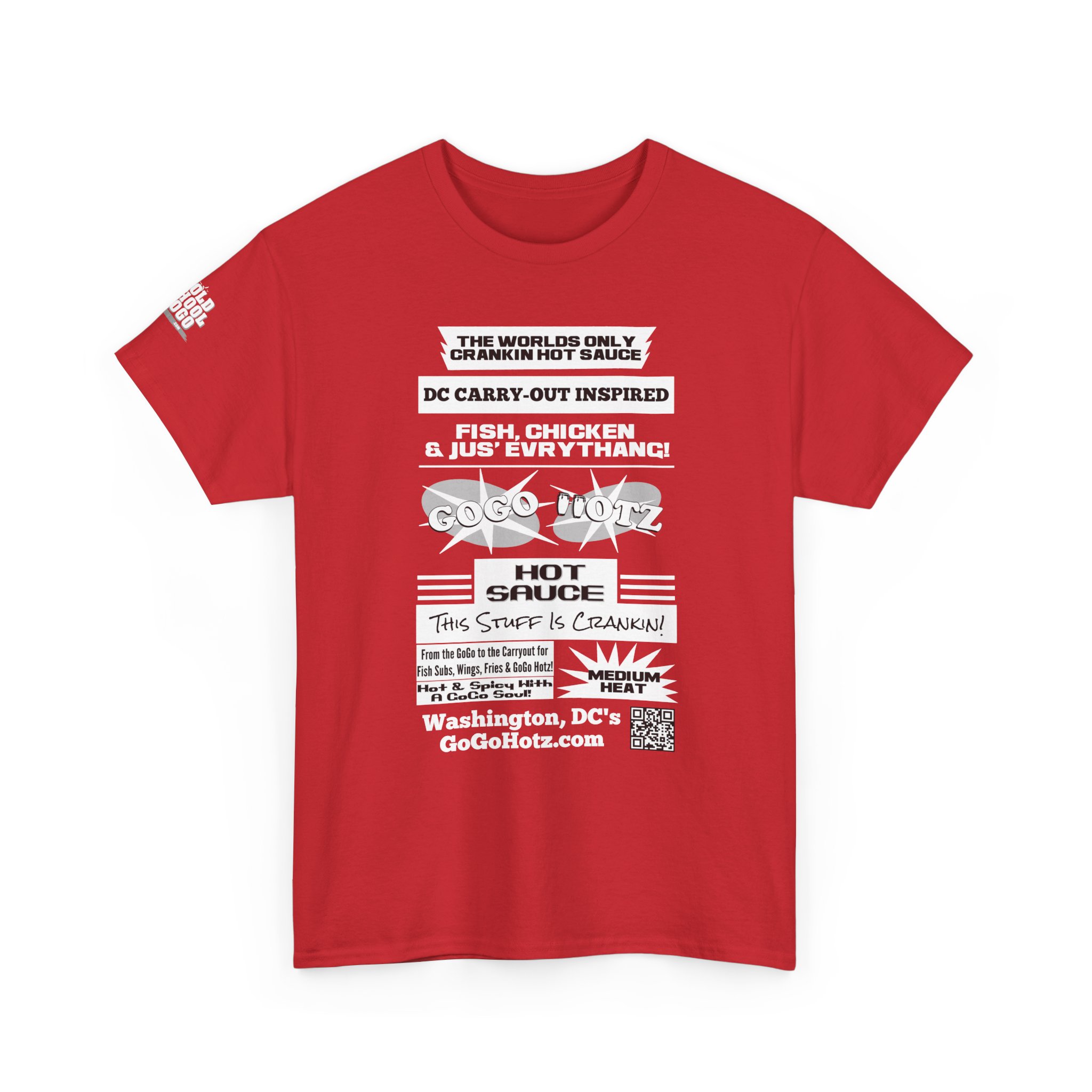**Tee - GoGo Hotz - White, Black & Grey Print - Image 50
