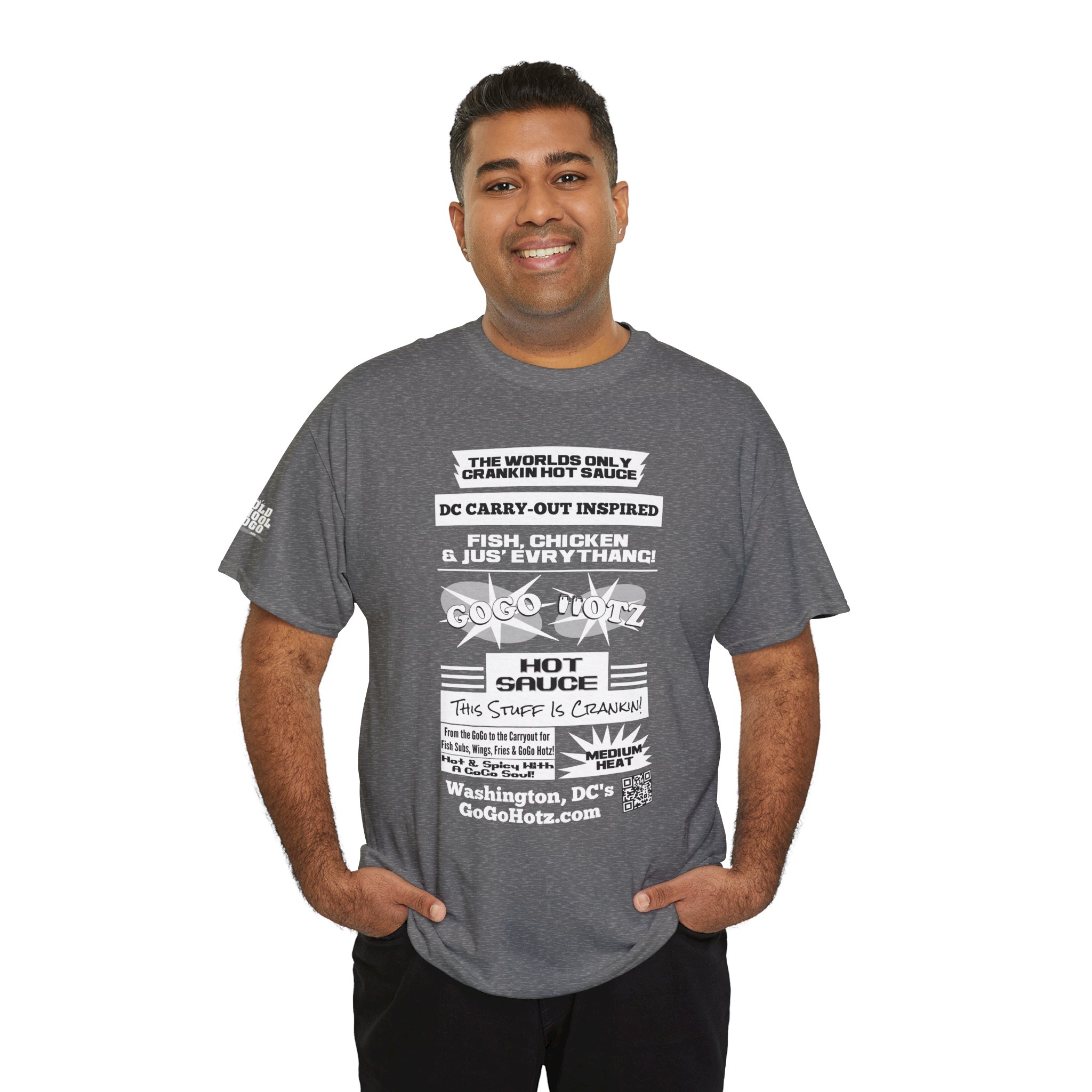 **Tee - GoGo Hotz - White, Black & Grey Print - Image 16