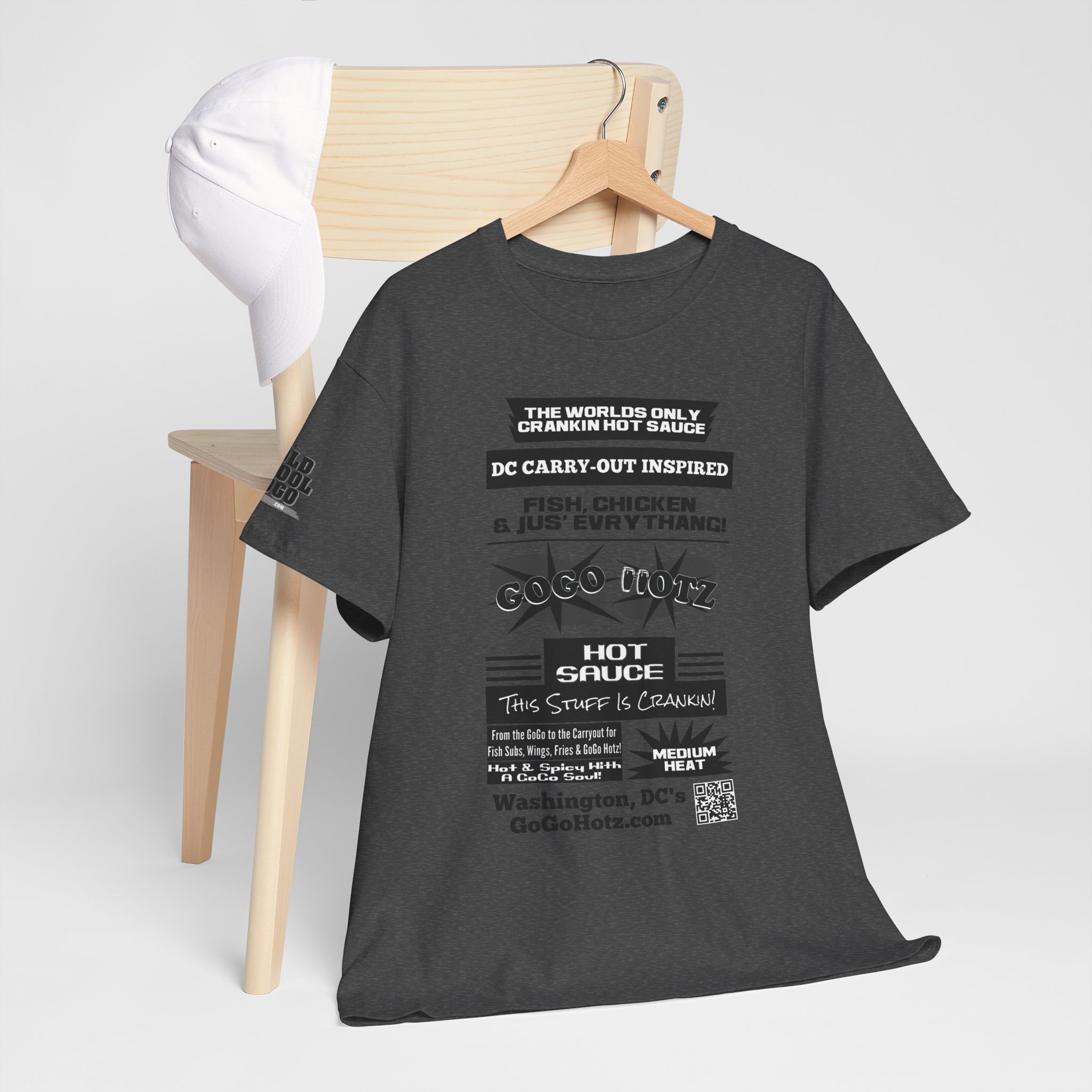 **Tee – GoGo Hotz – Black & Grey Print - Image 15