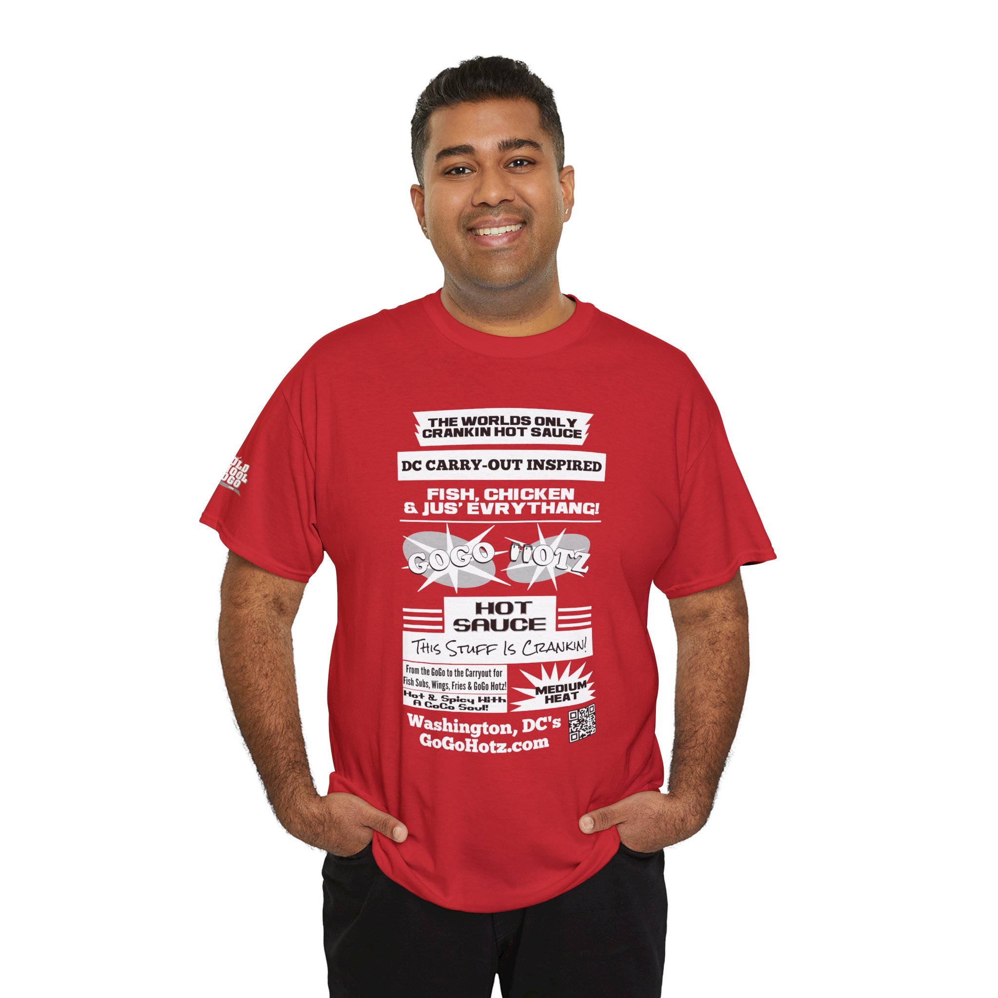 **Tee - GoGo Hotz - White, Black & Grey Print - Image 52