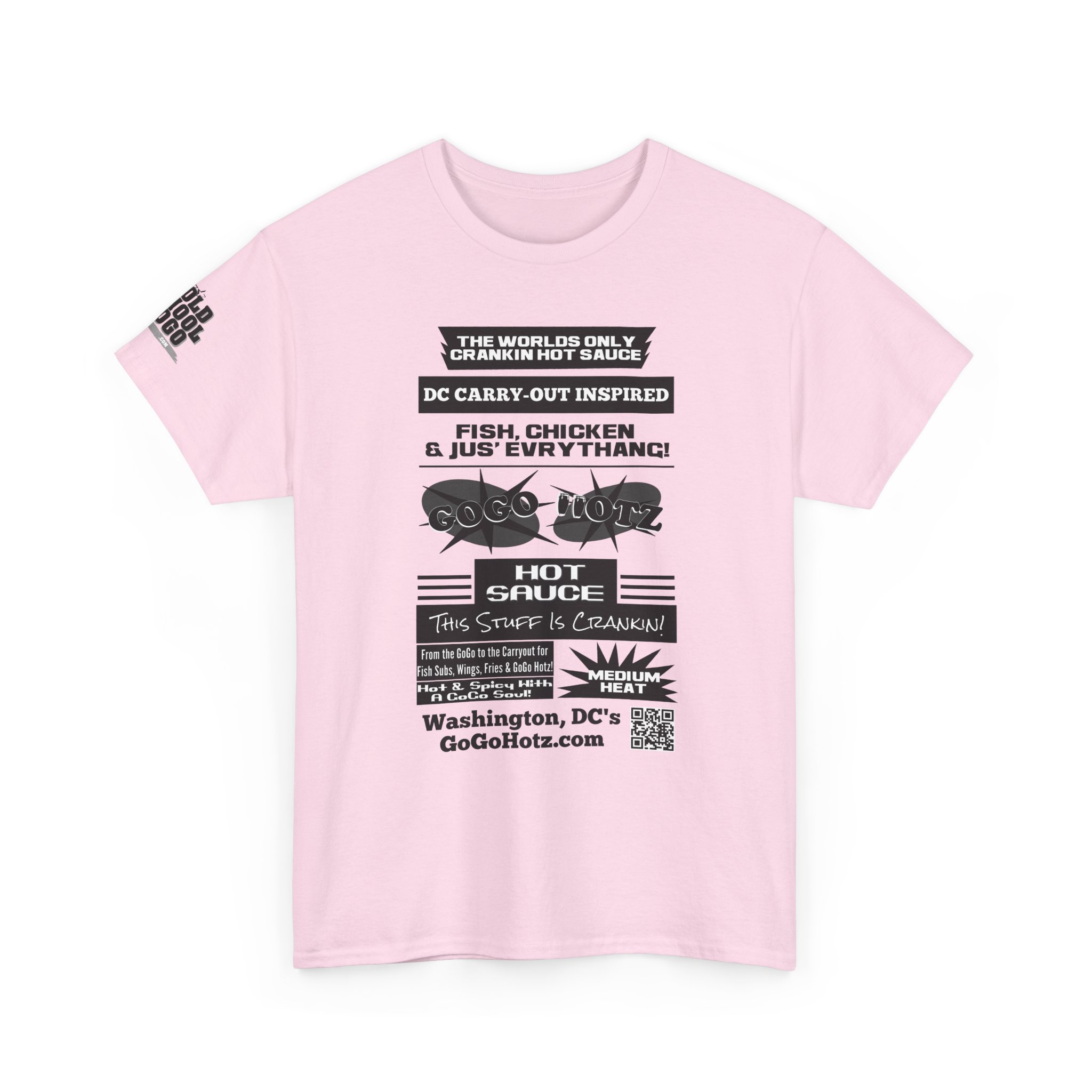 **Tee – GoGo Hotz – Black & Grey Print - Image 58