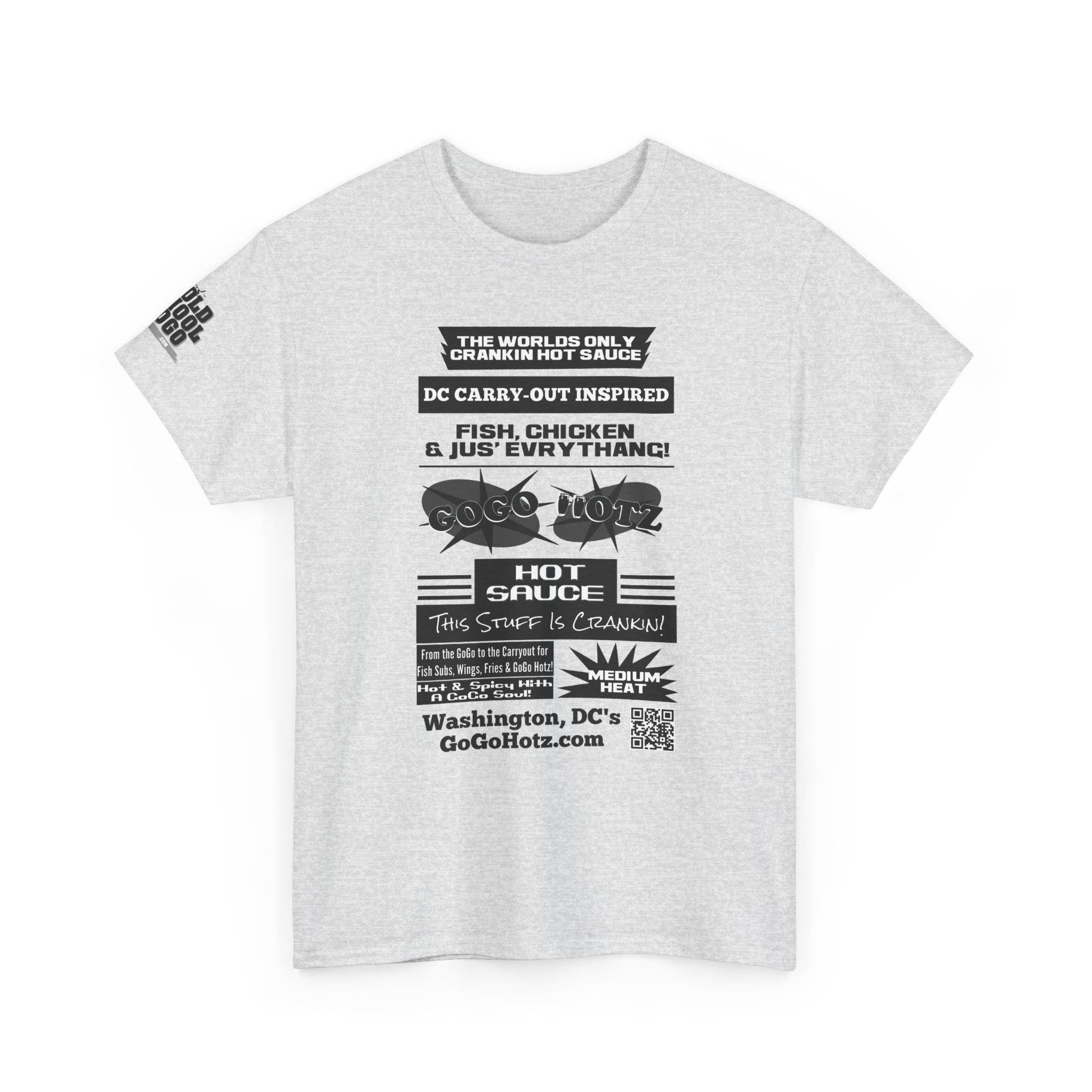 **Tee – GoGo Hotz – Black & Grey Print - Image 34