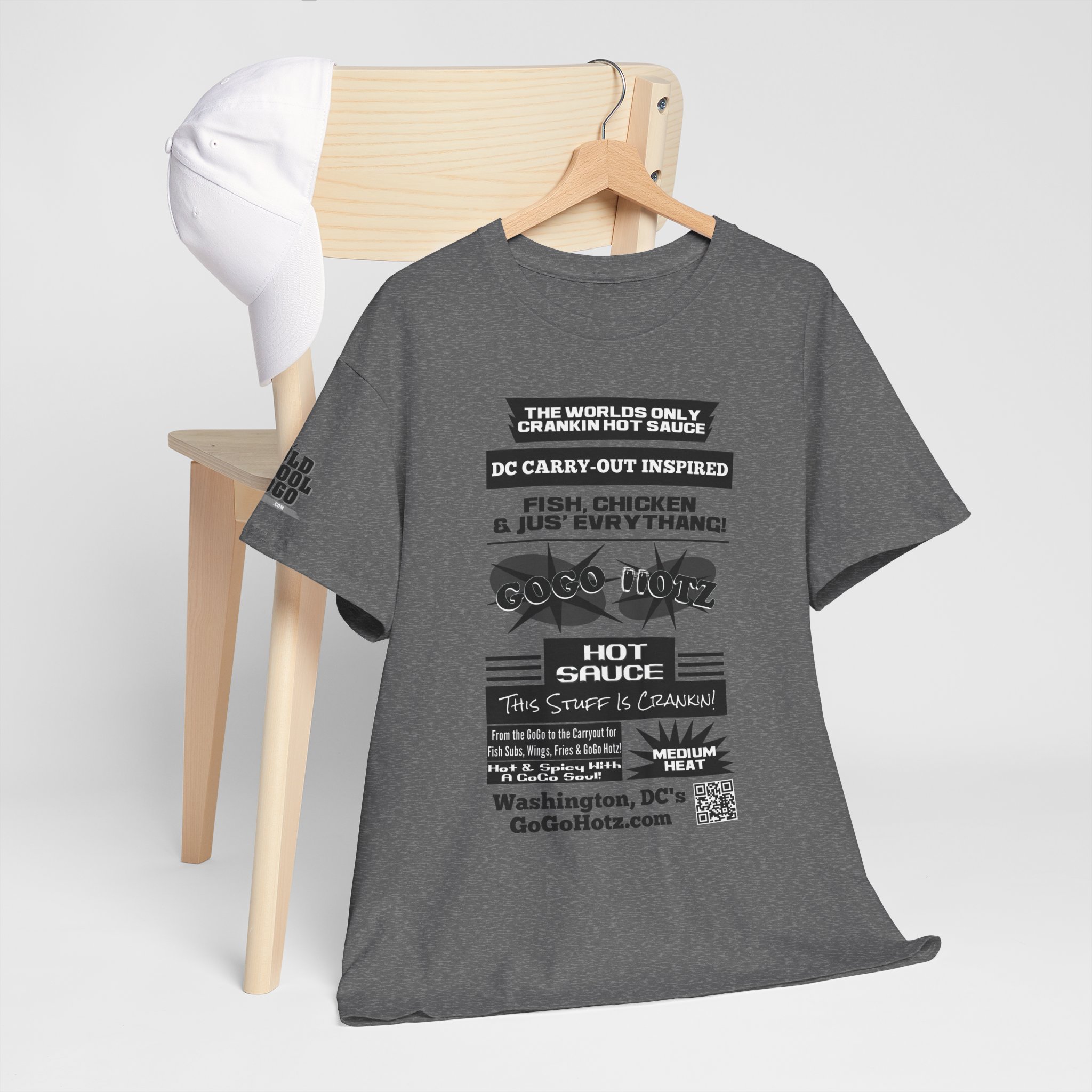 **Tee – GoGo Hotz – Black & Grey Print - Image 22