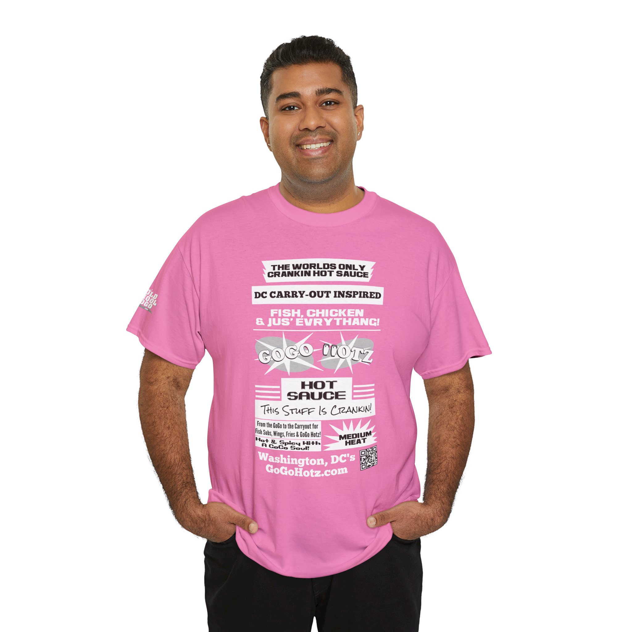 **Tee - GoGo Hotz - White, Black & Grey Print - Image 44