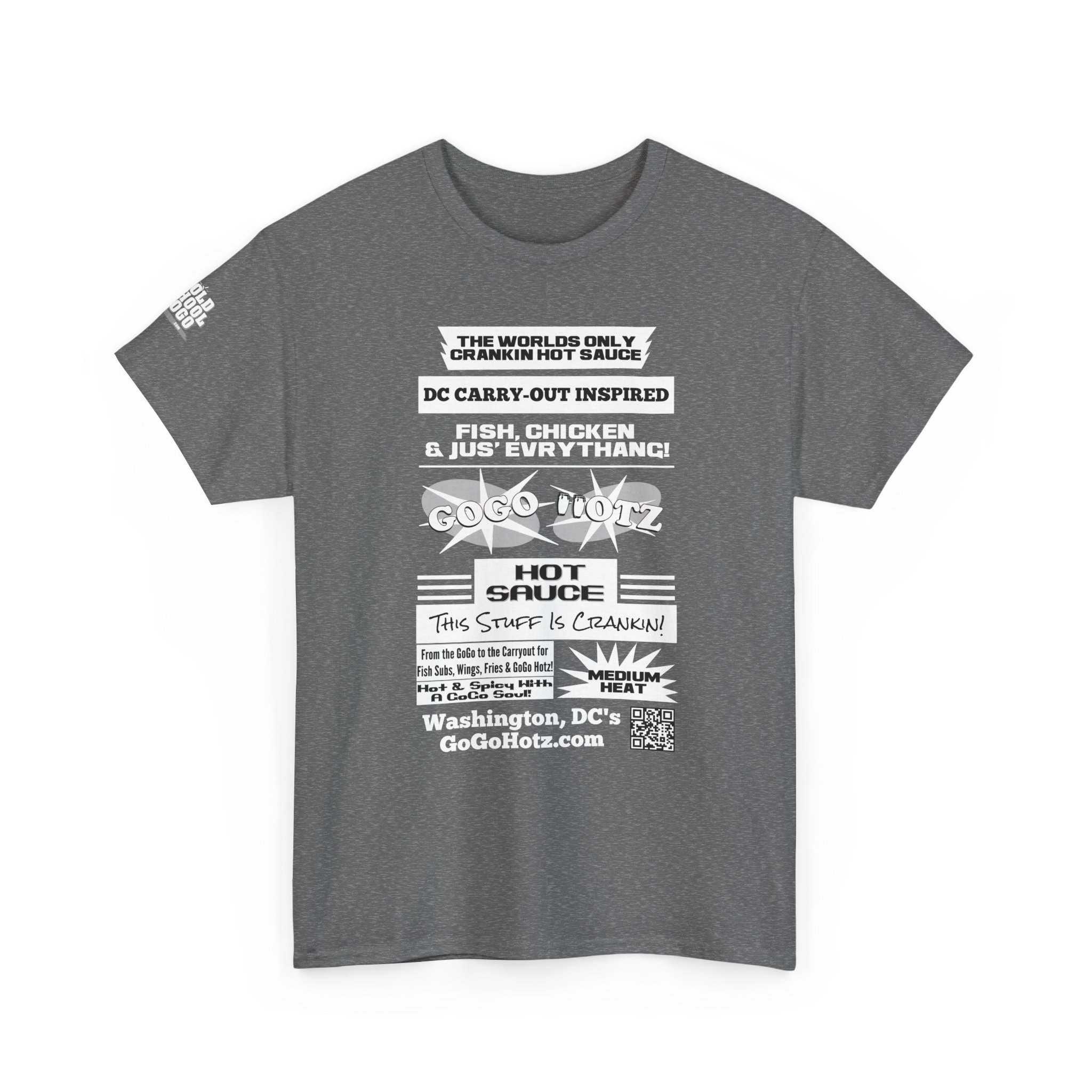 **Tee - GoGo Hotz - White, Black & Grey Print - Image 15