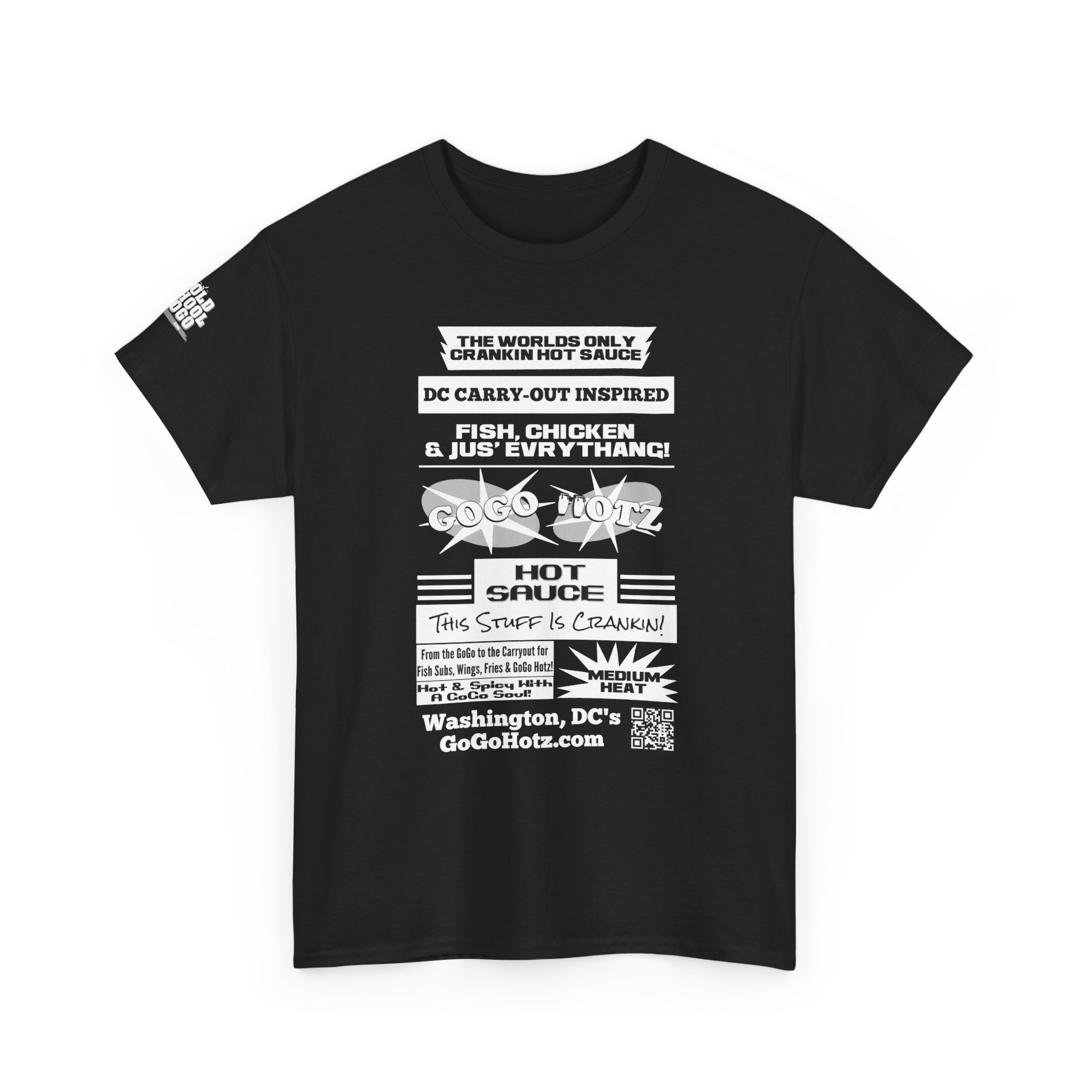 **Tee - GoGo Hotz - White, Black & Grey Print - Image 3