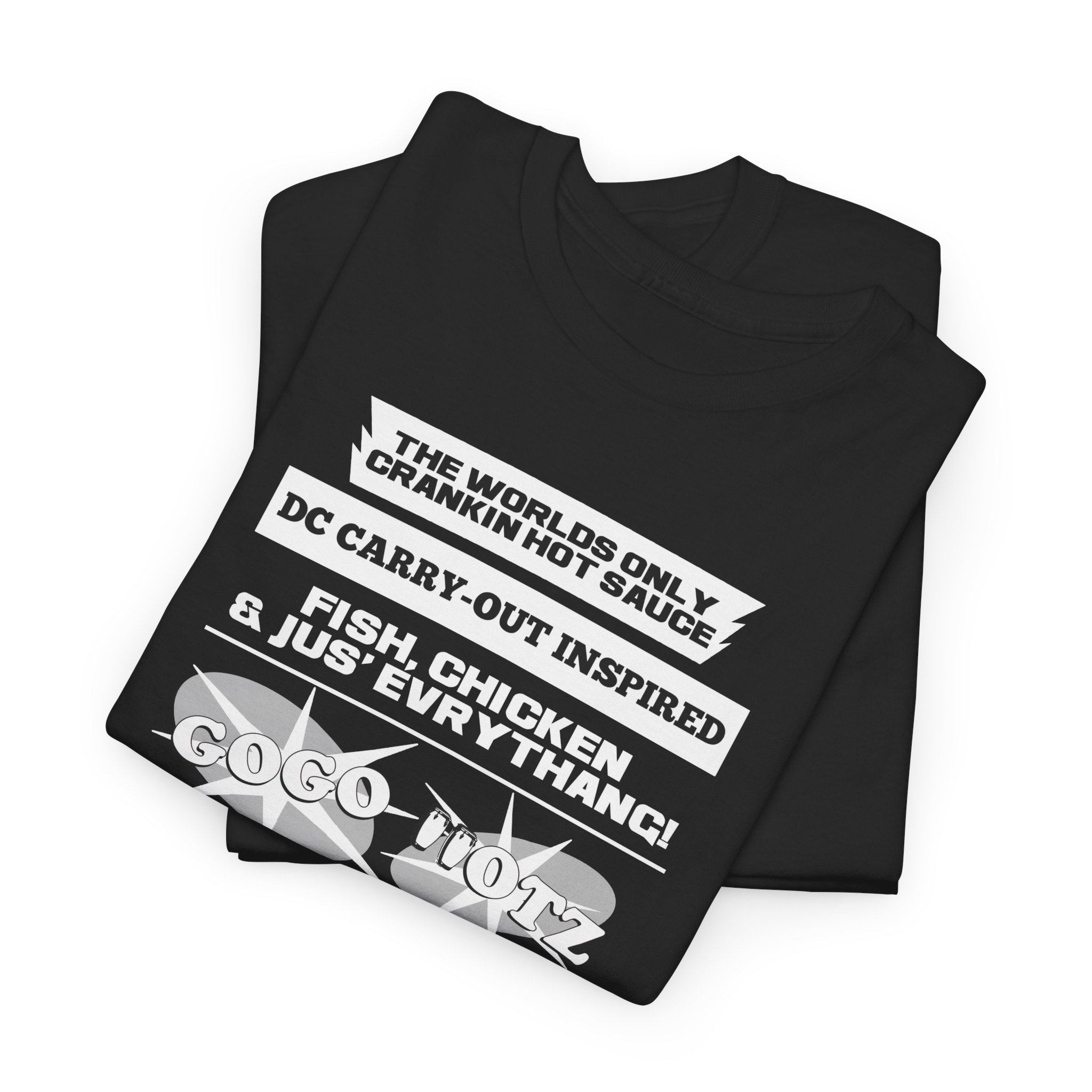 **Tee - GoGo Hotz - White, Black & Grey Print - Image 2