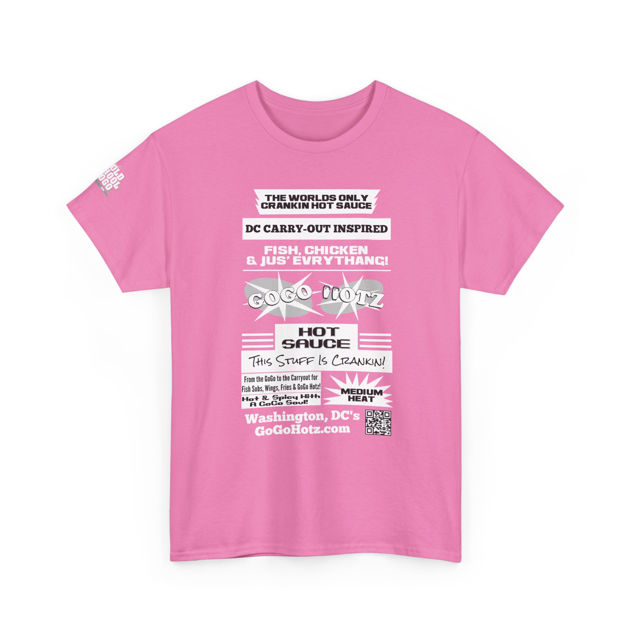 **Tee - GoGo Hotz - White, Black & Grey Print - Image 42