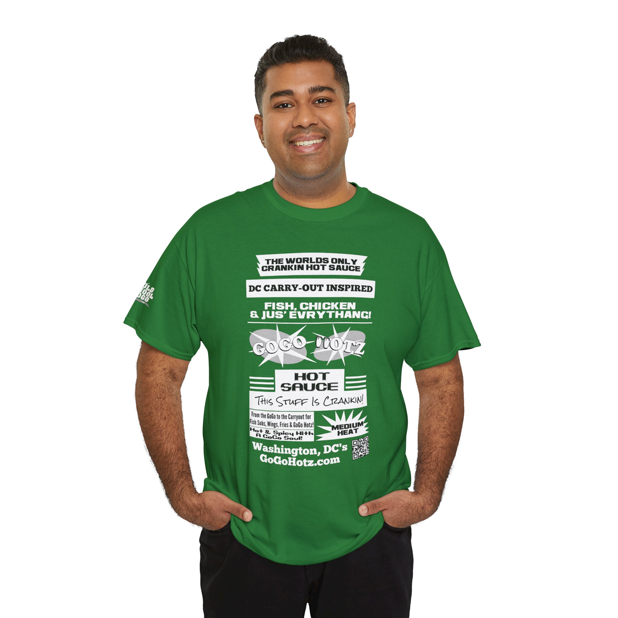 **Tee - GoGo Hotz - White, Black & Grey Print - Image 36