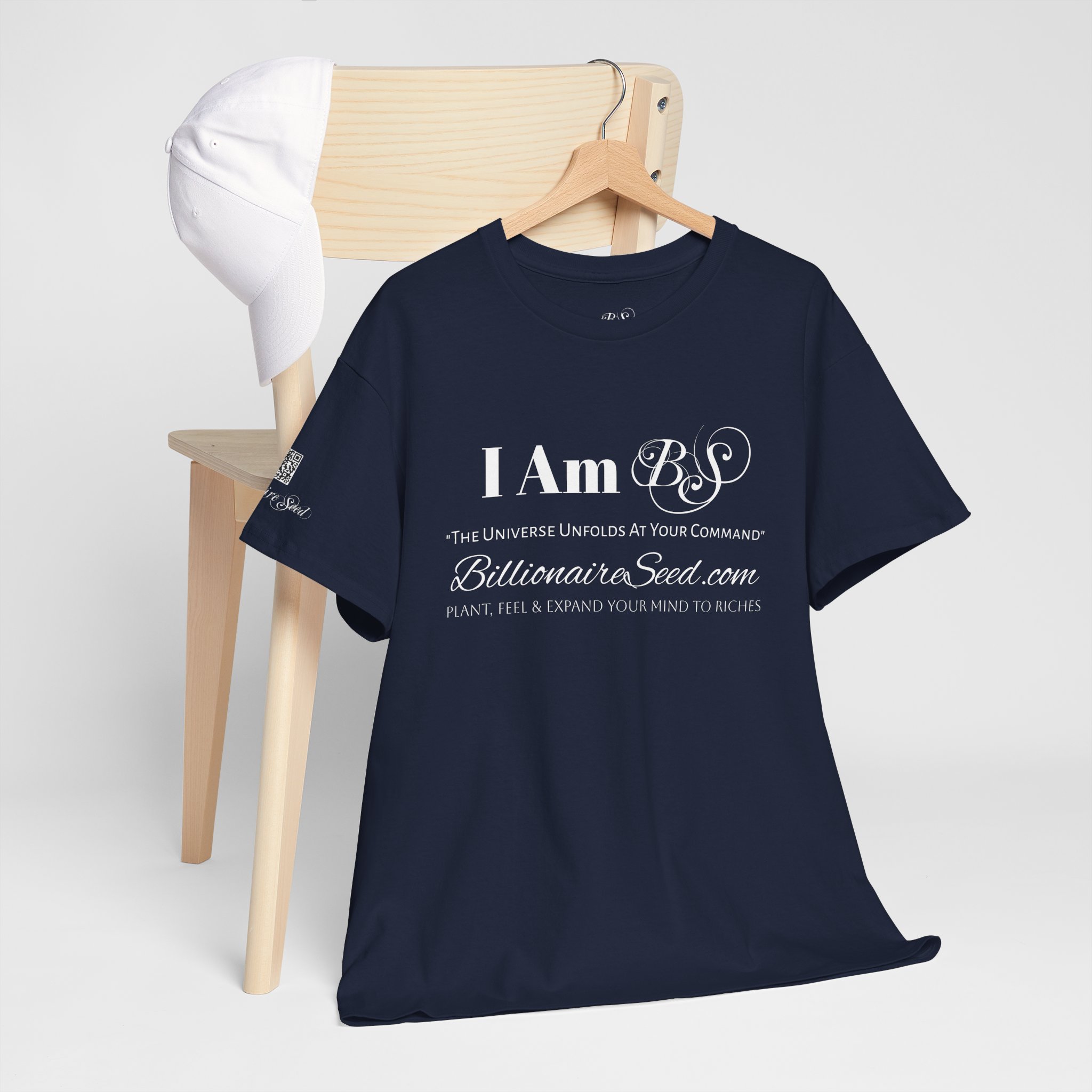 Billionaire Seed – The Universe Unfolds At Your Command - White Print Tee - Image 18
