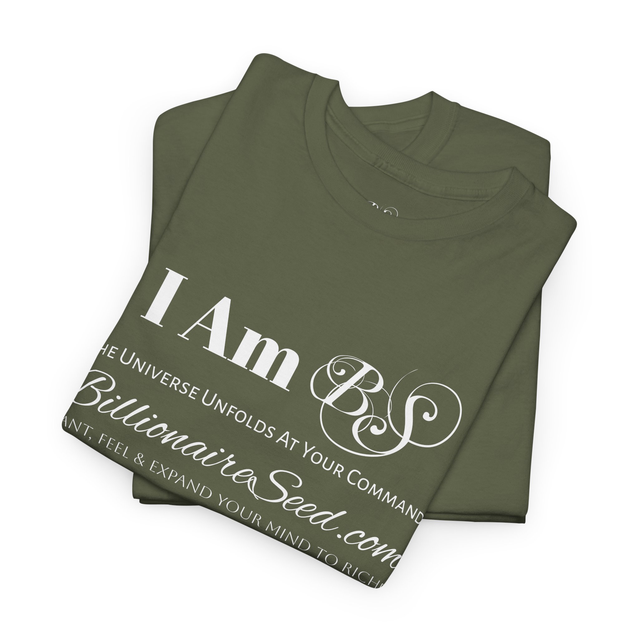 Billionaire Seed – The Universe Unfolds At Your Command - White Print Tee - Image 7