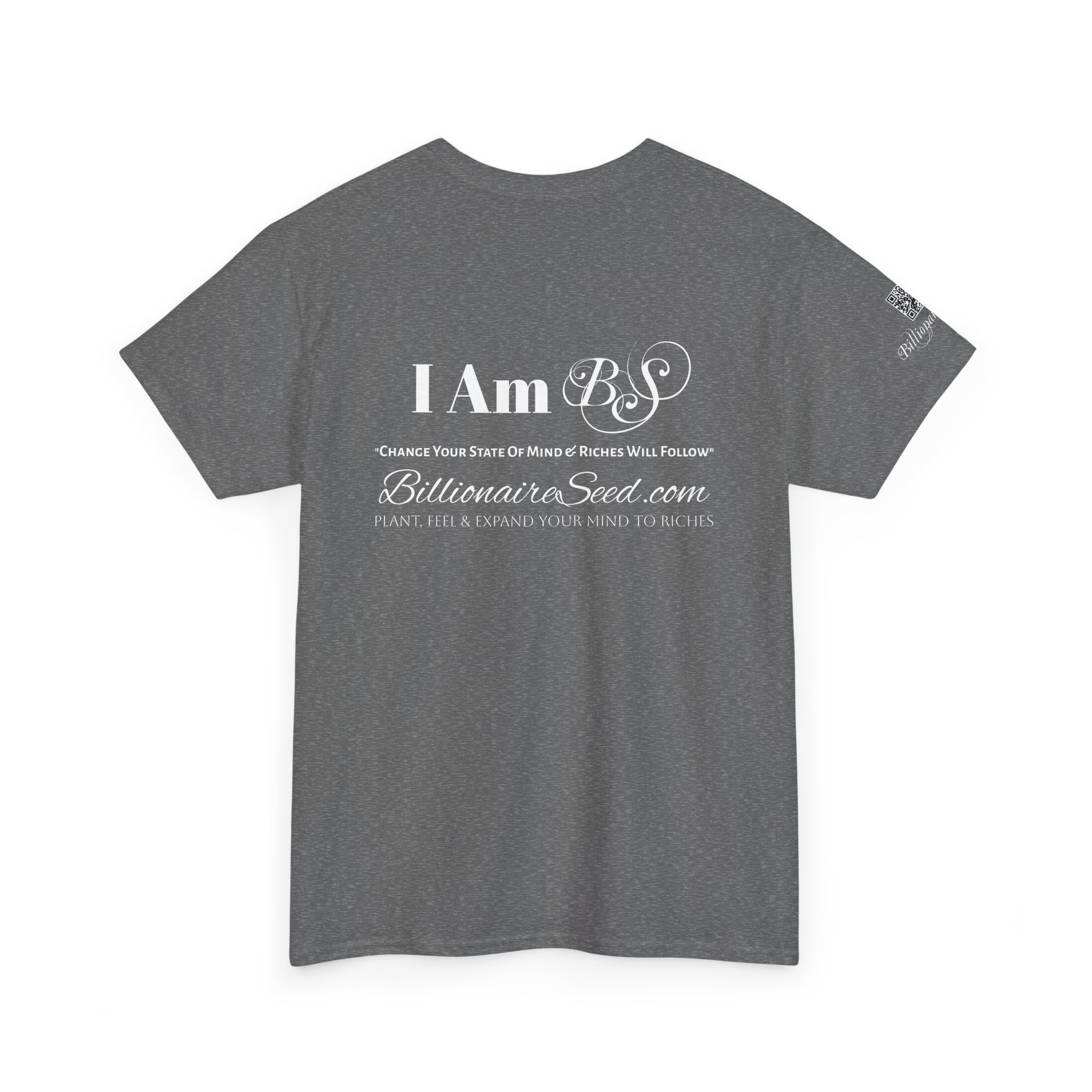 Billionaire Seed – Change Your State Of Mind & Riches Will Follow - White Print Tee (Front & Back) - Image 19