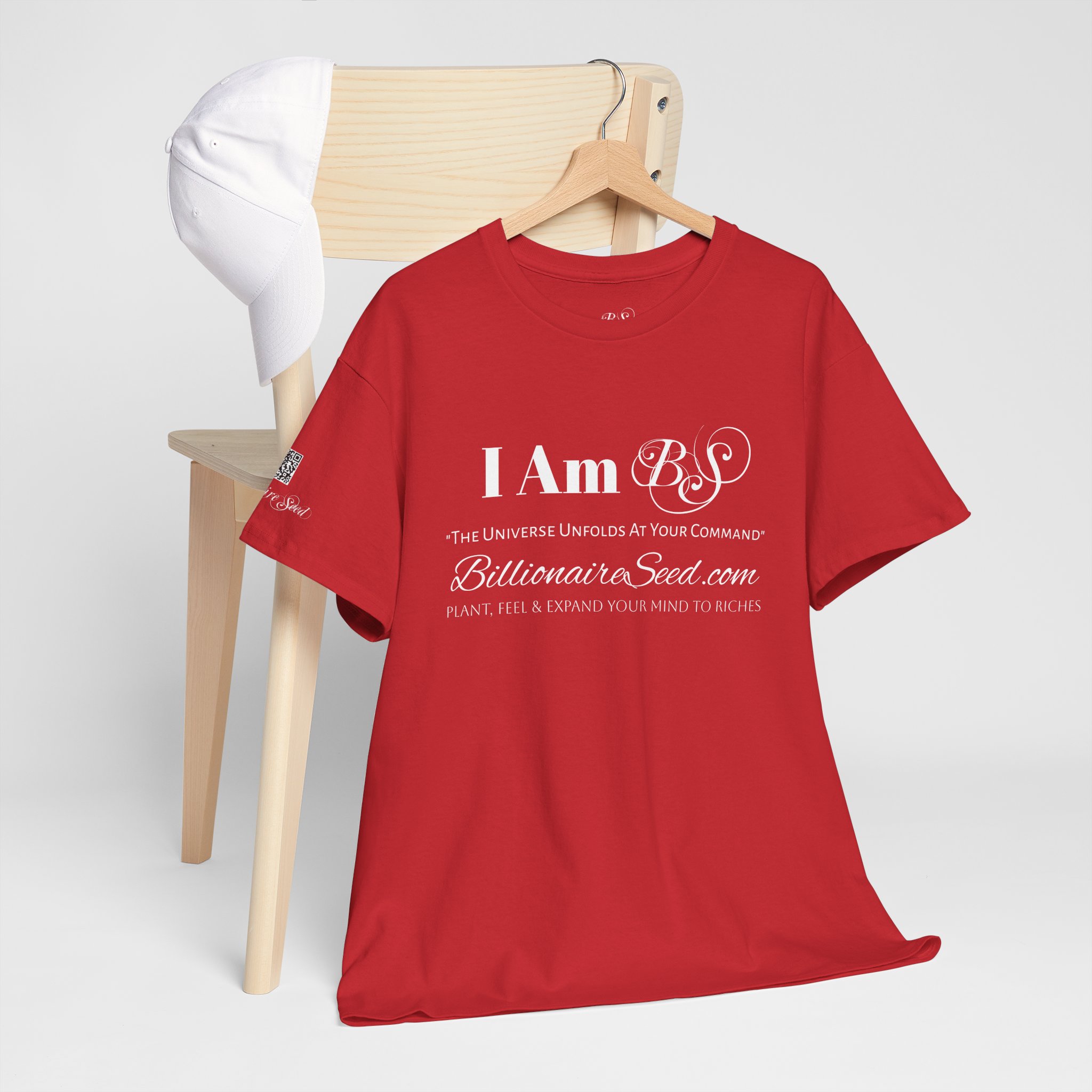 Billionaire Seed – The Universe Unfolds At Your Command - White Print Tee - Image 24