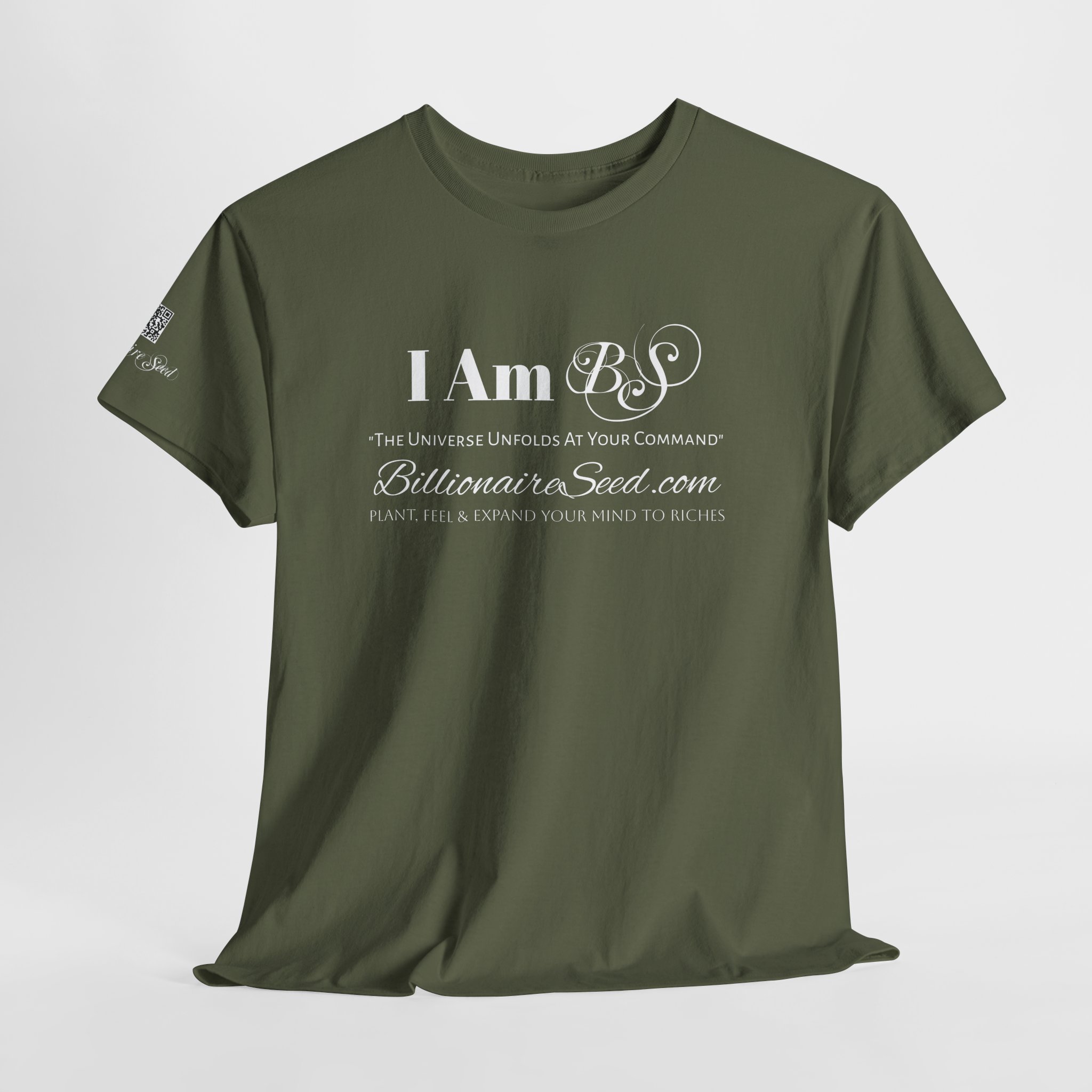 Billionaire Seed – The Universe Unfolds At Your Command - White Print Tee - Image 8